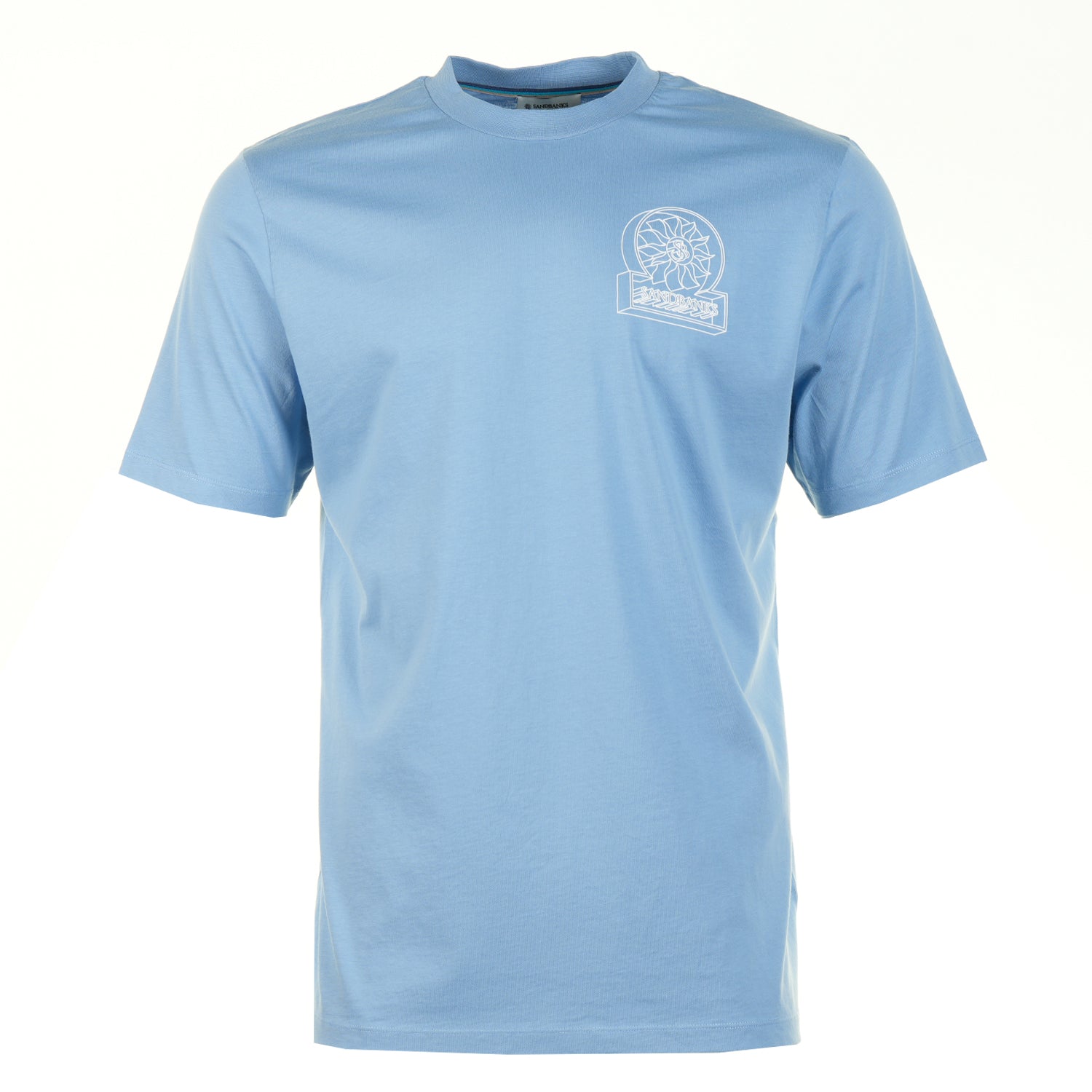 3D Logo Print T Shirt Dusty Blue