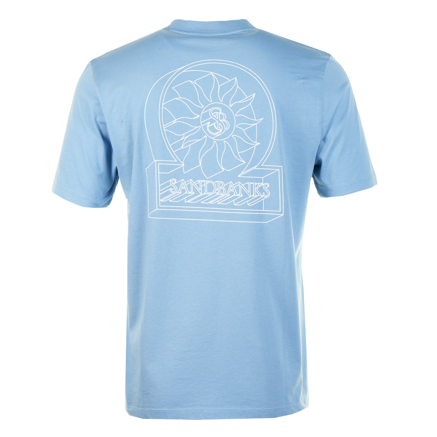 3D Logo Print T Shirt Dusty Blue