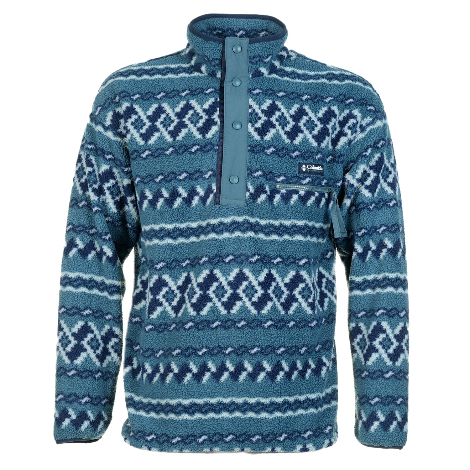 Helvetia 2 Printed Half Snap Fleece Everblue