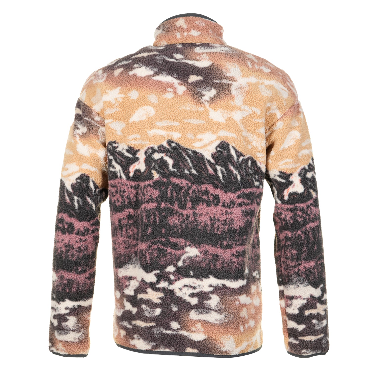 Helvetia 2 Printed Half Snap Fleece Camel Brown