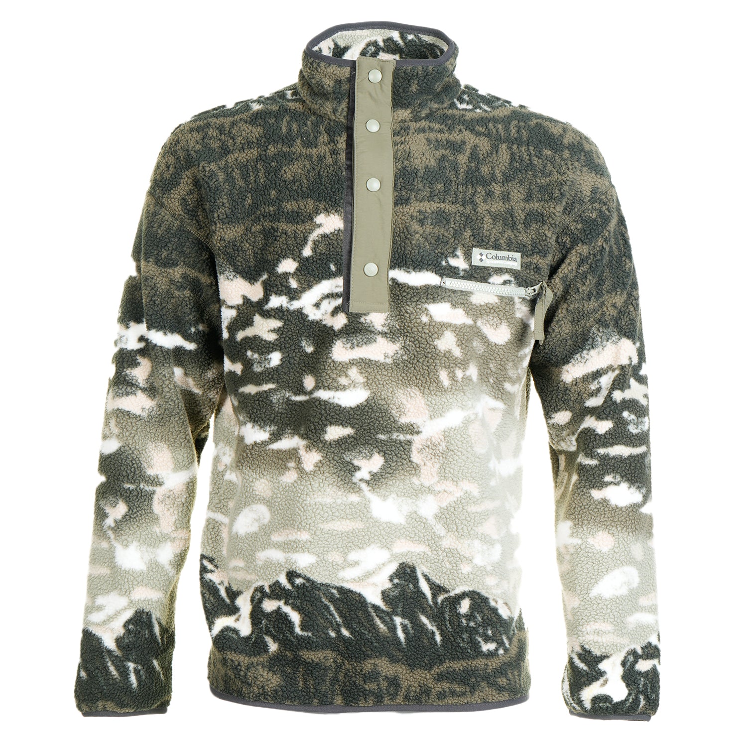 Helvetia 2 Printed Half Snap Fleece Safari