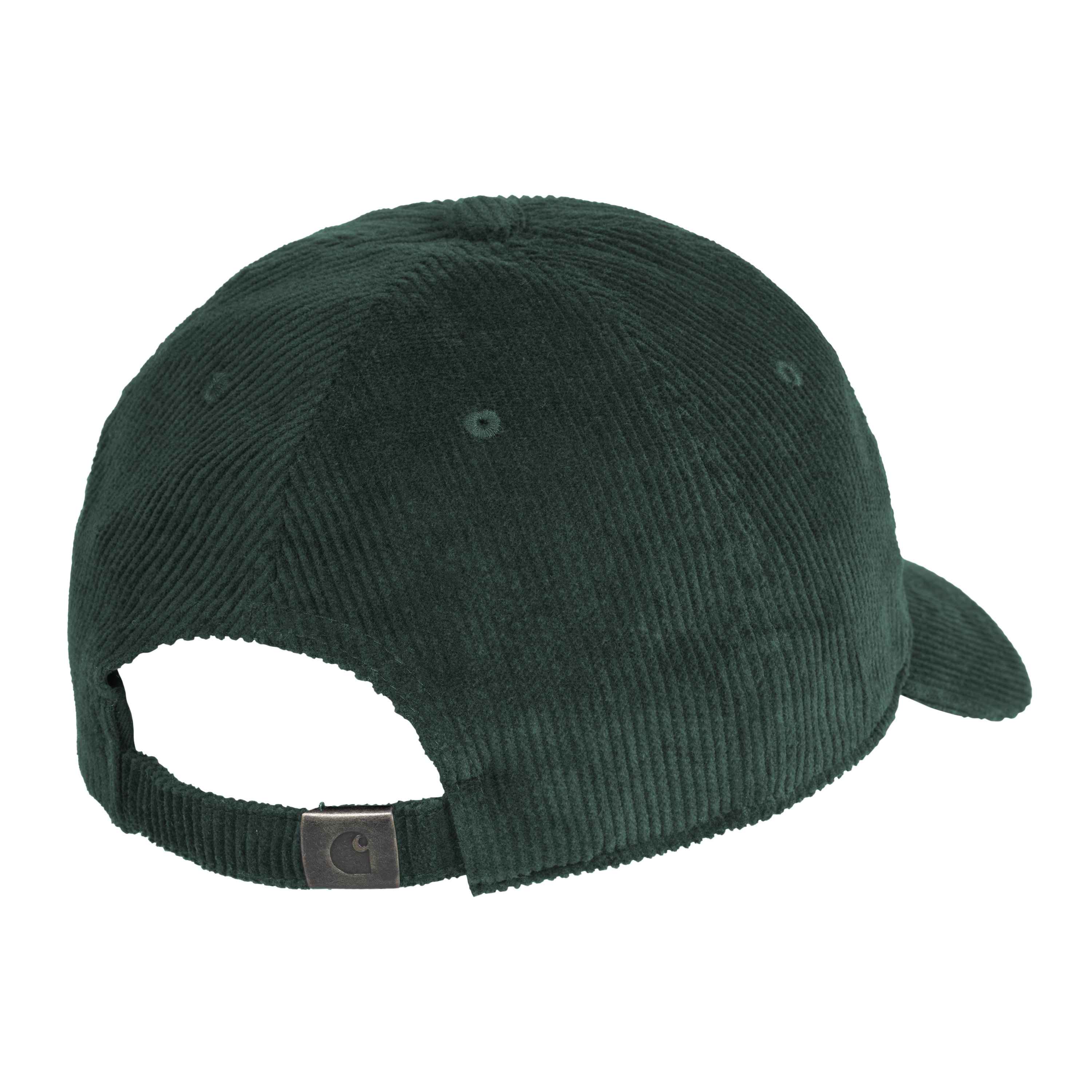 Back of Carhartt WIP Harlem Corduroy Cap Kale Green White