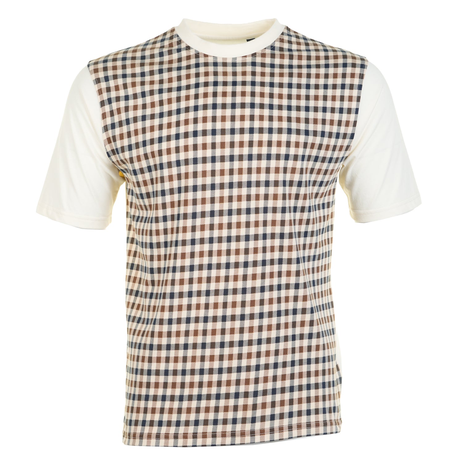 Active Body Club Check Short Sleeve T Shirt Old White