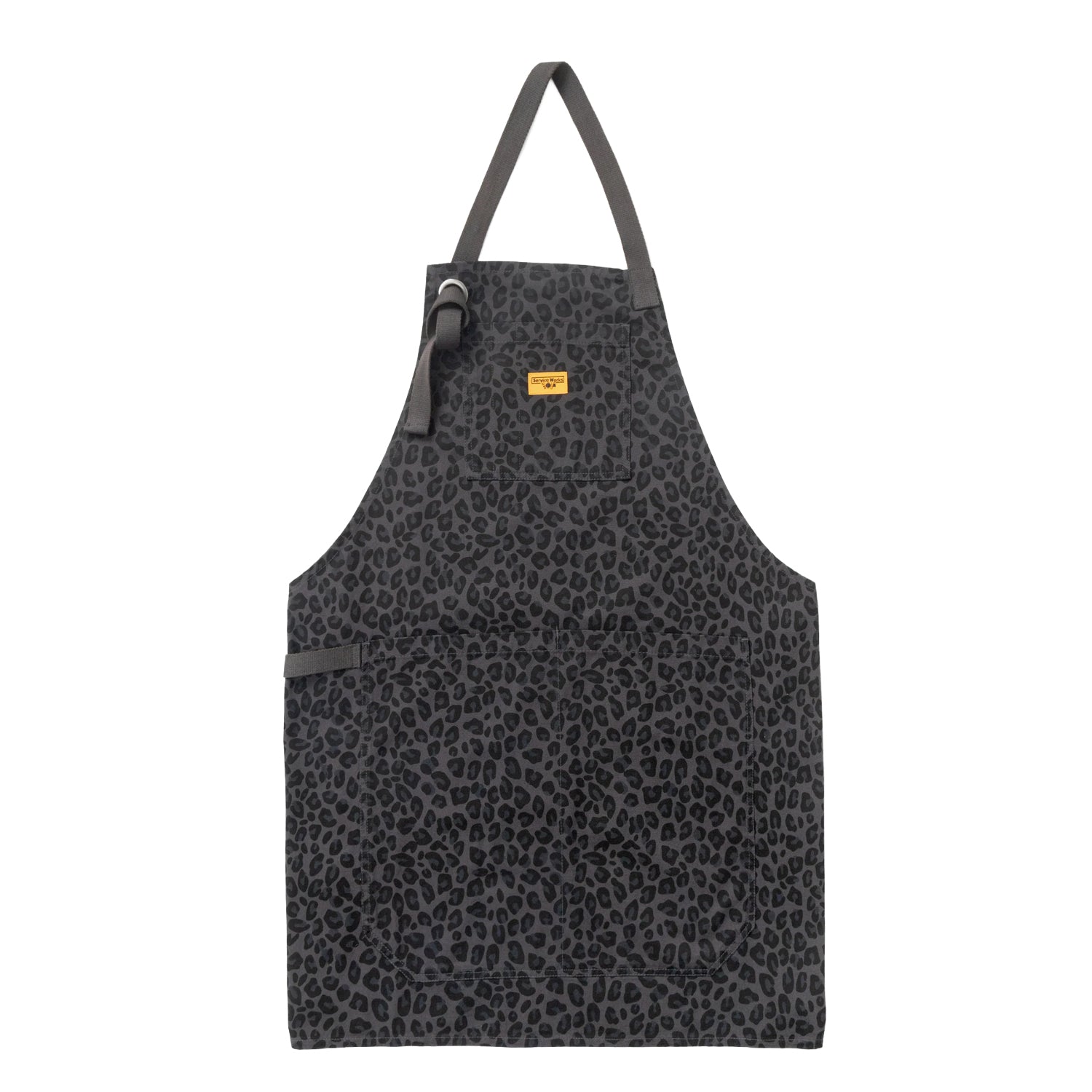 Patterned Apron Black Leopard
