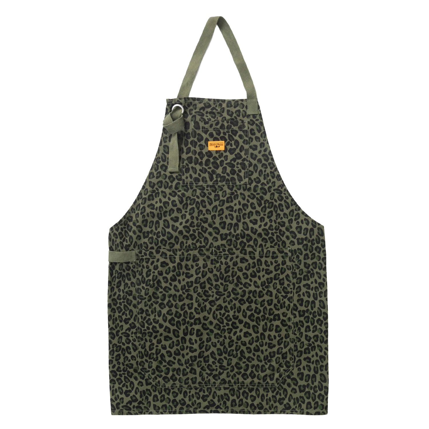 Patterned Apron Green Leopard