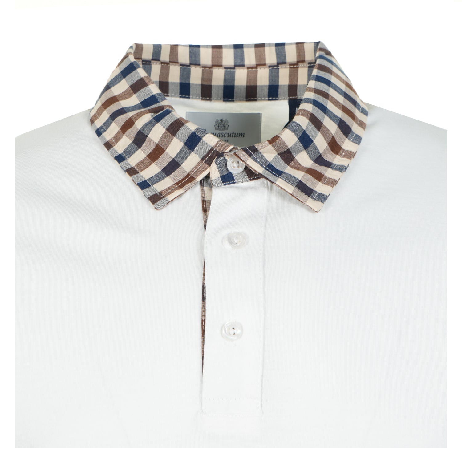 Short Sleeve Club Check Collar Polo Old White