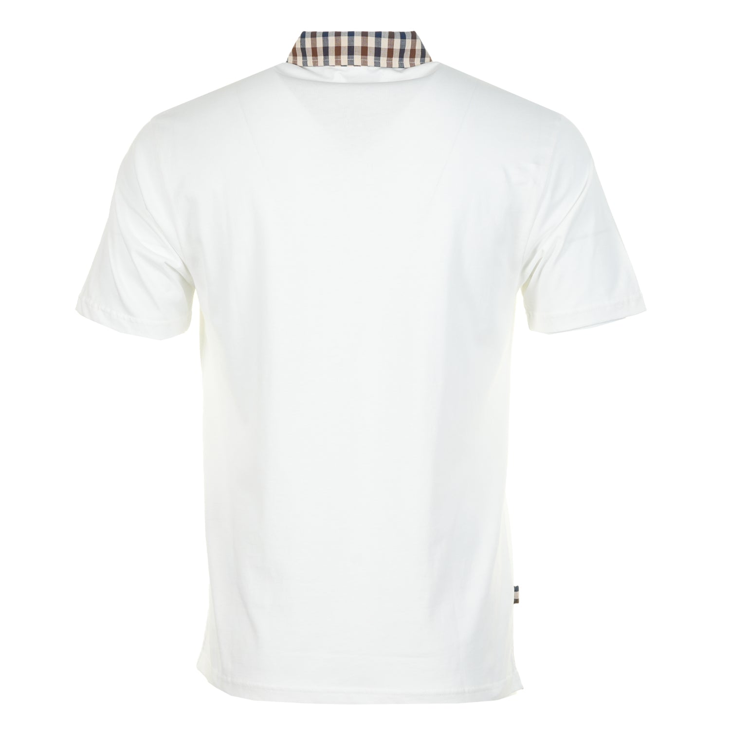 Short Sleeve Club Check Collar Polo Old White