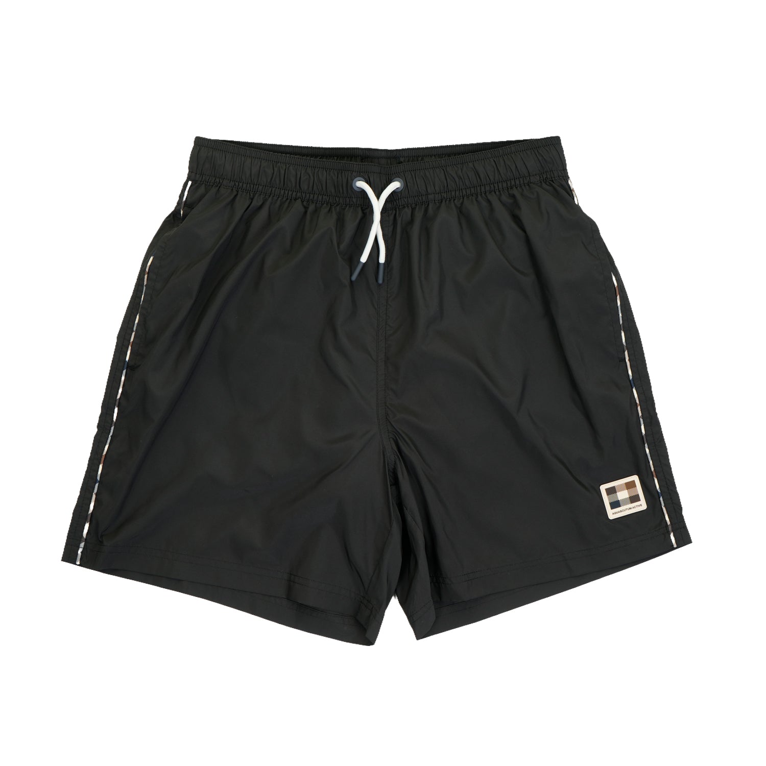 Club Check Piping Beach Shorts Black