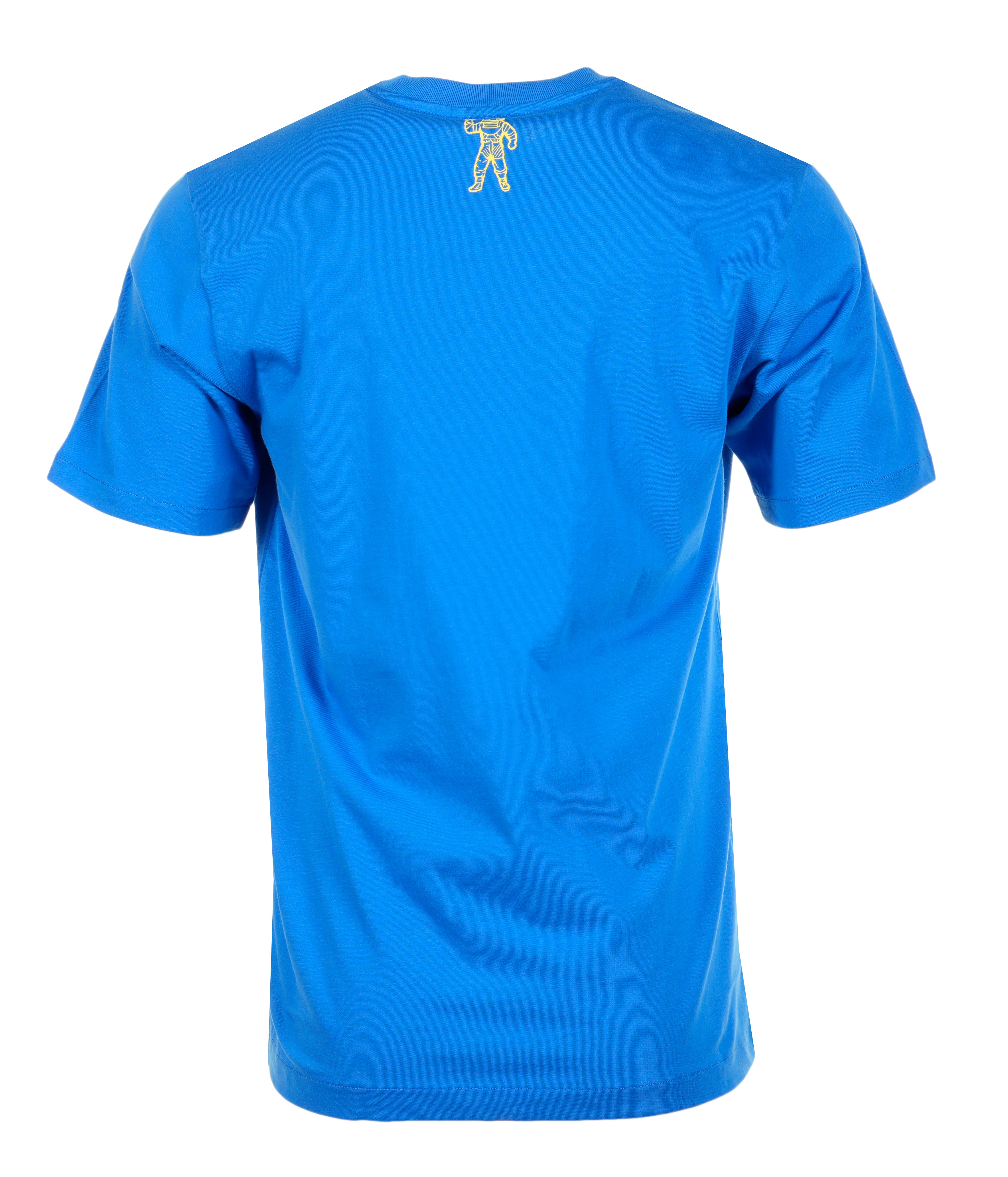back of blue billionaire boys club tee