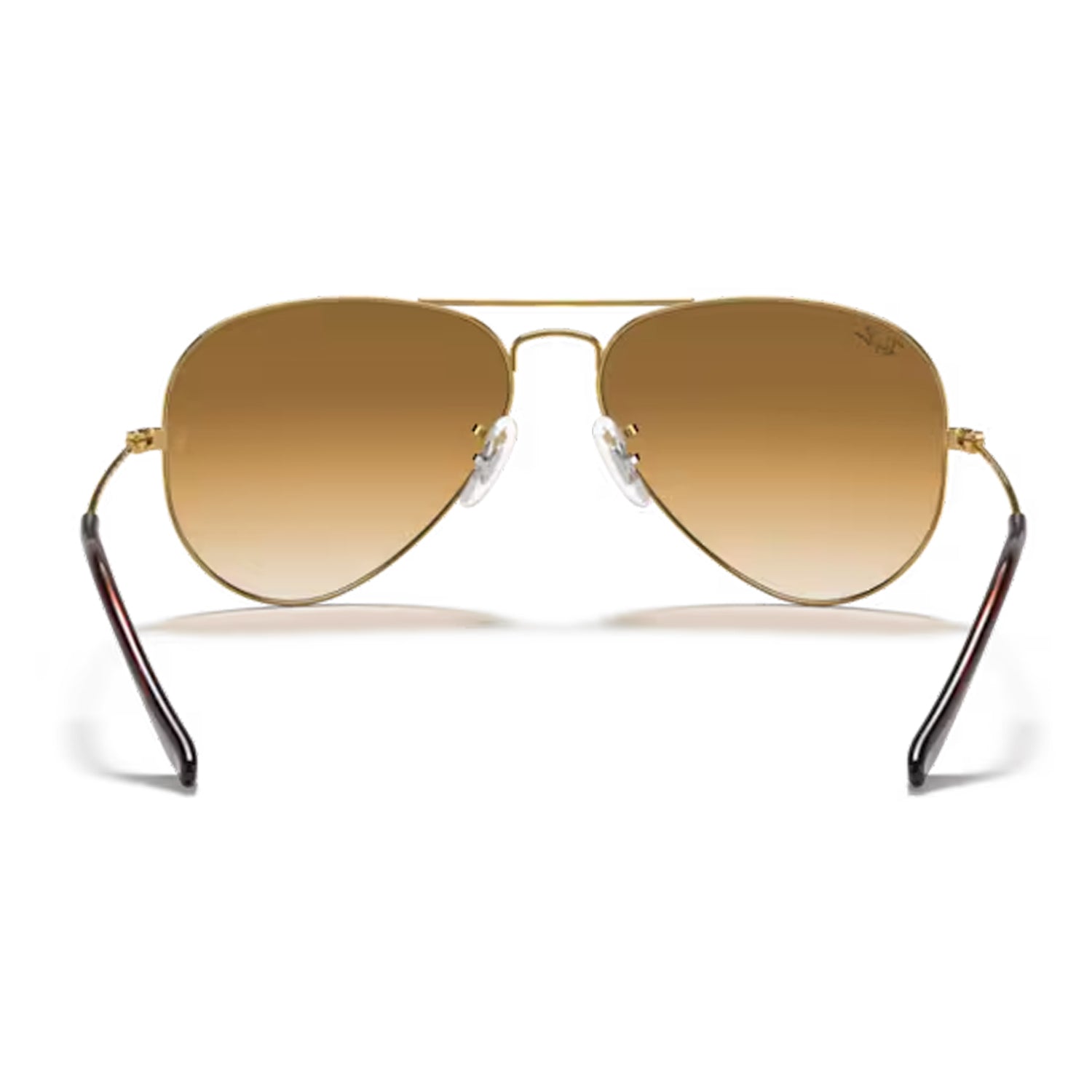 Back of the Ray Ban Aviator Large Metal Sunglasses - Gold/Brown Gradient