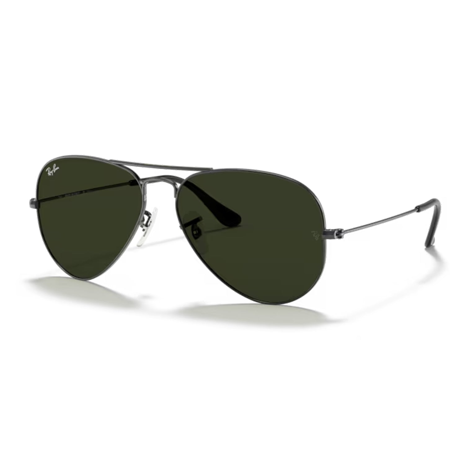 ray ban Aviator Large Metal Gunmetal / Green on an angle
