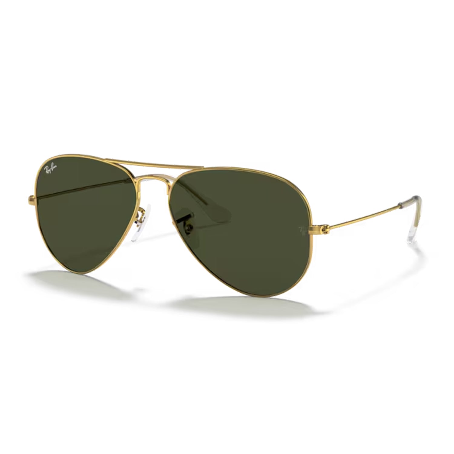 Ray ban Aviator Large Metal Gold / Green on an angle