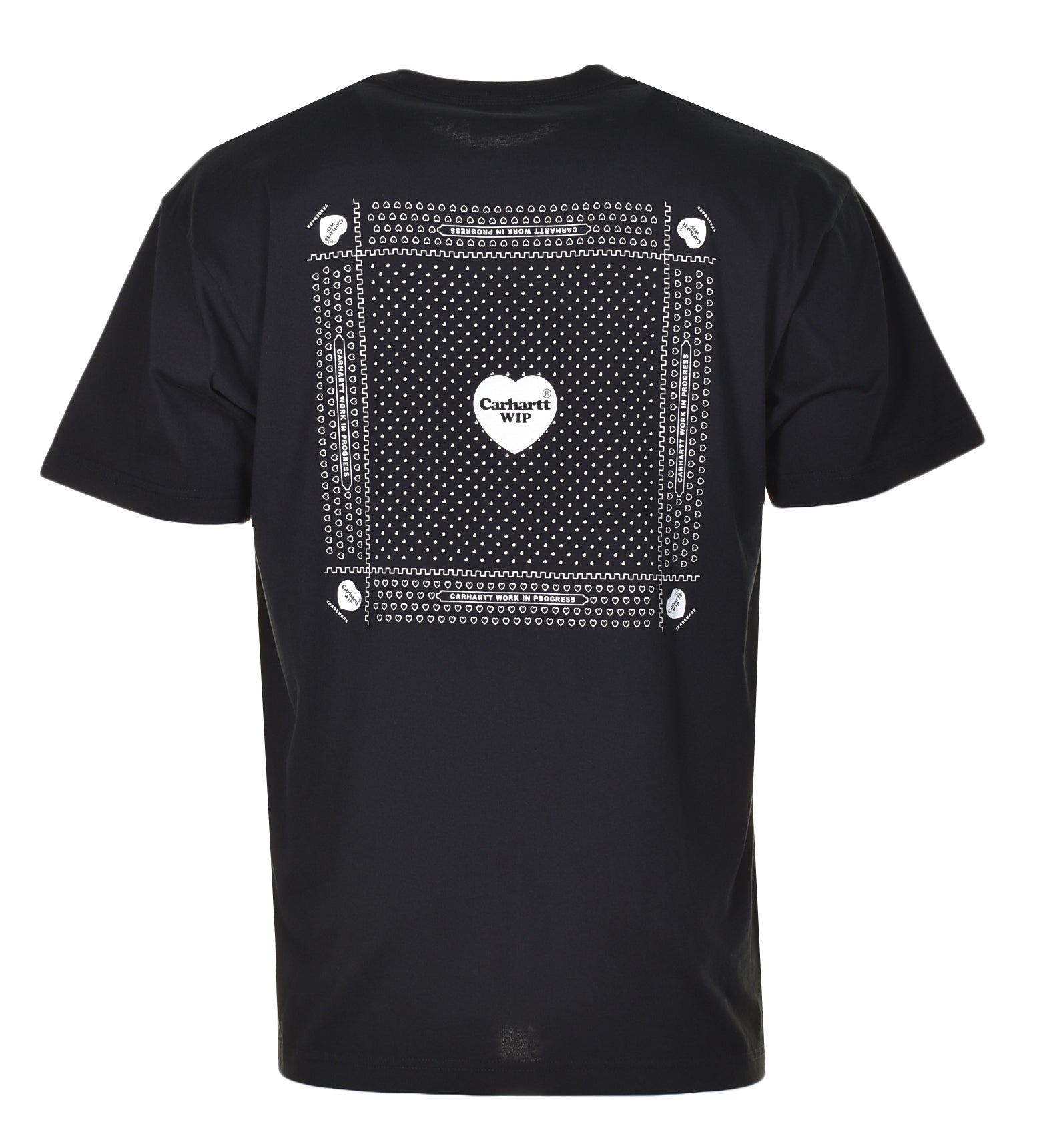 Short Sleeve Heart Bandana T Shirt Black