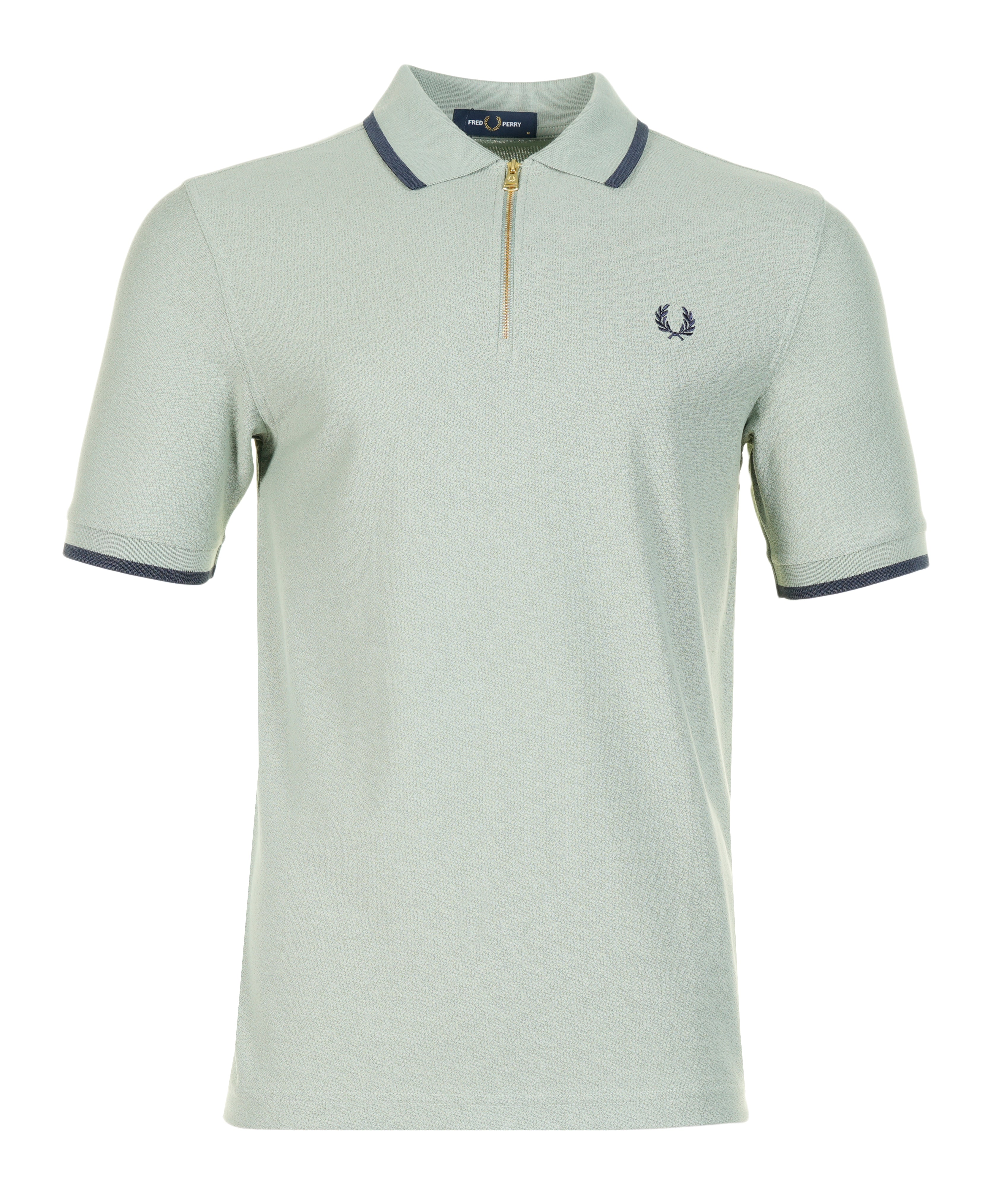 Crepe Pique Zip Neck Polo Shirt Bayleaf
