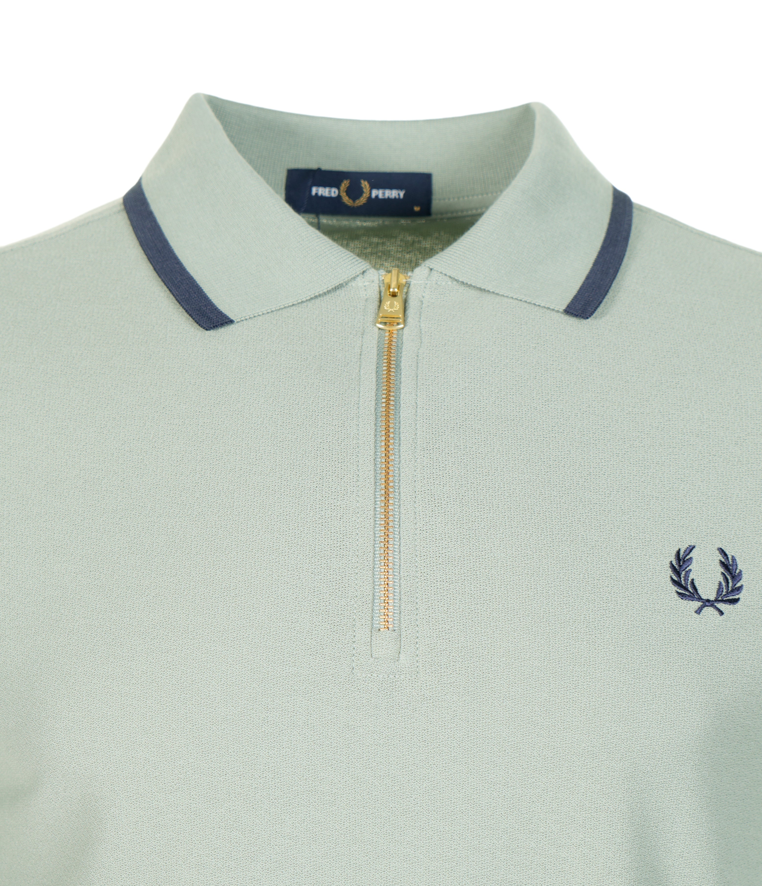 Crepe Pique Zip Neck Polo Shirt Bayleaf