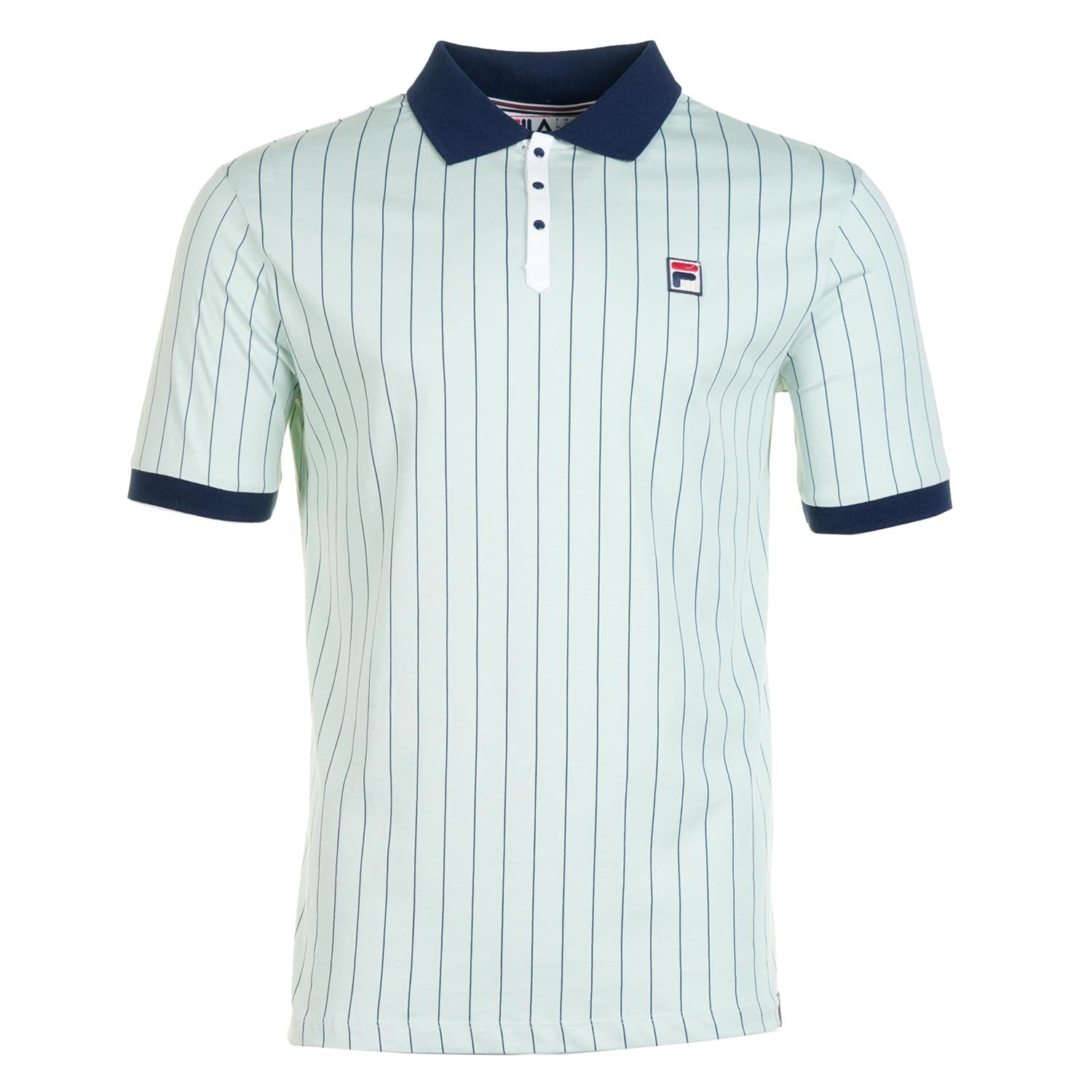 Fila BB1 Classic Vintage Striped Polo Shirt Surf Spray