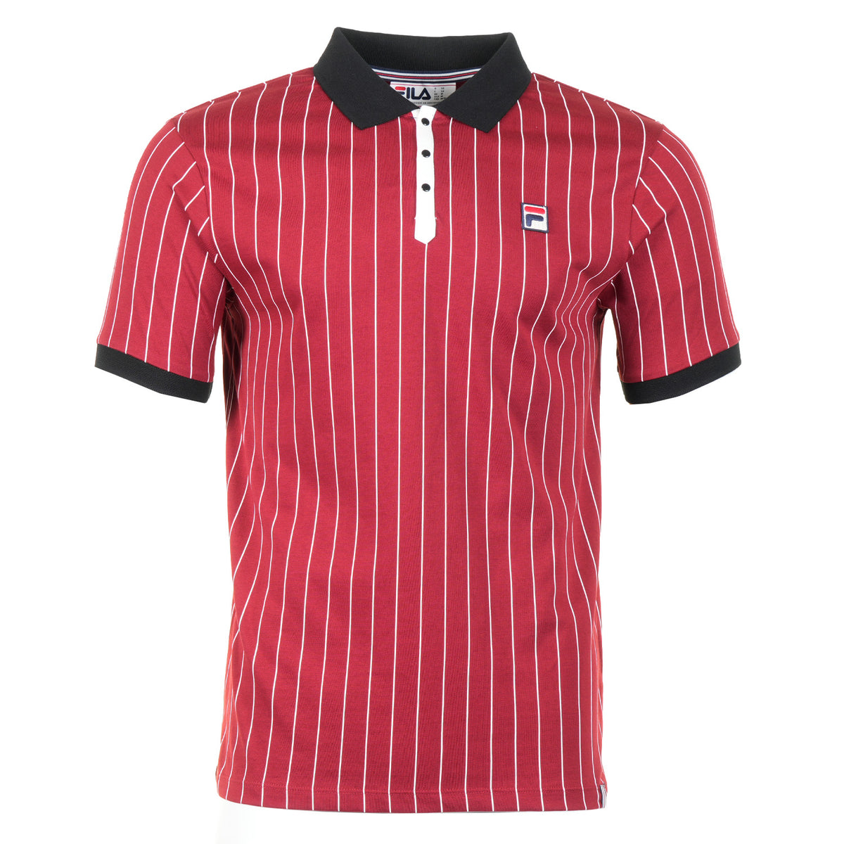 BB1 Classic Vintage Striped Polo Shirt Sun Dried Tomato Black White