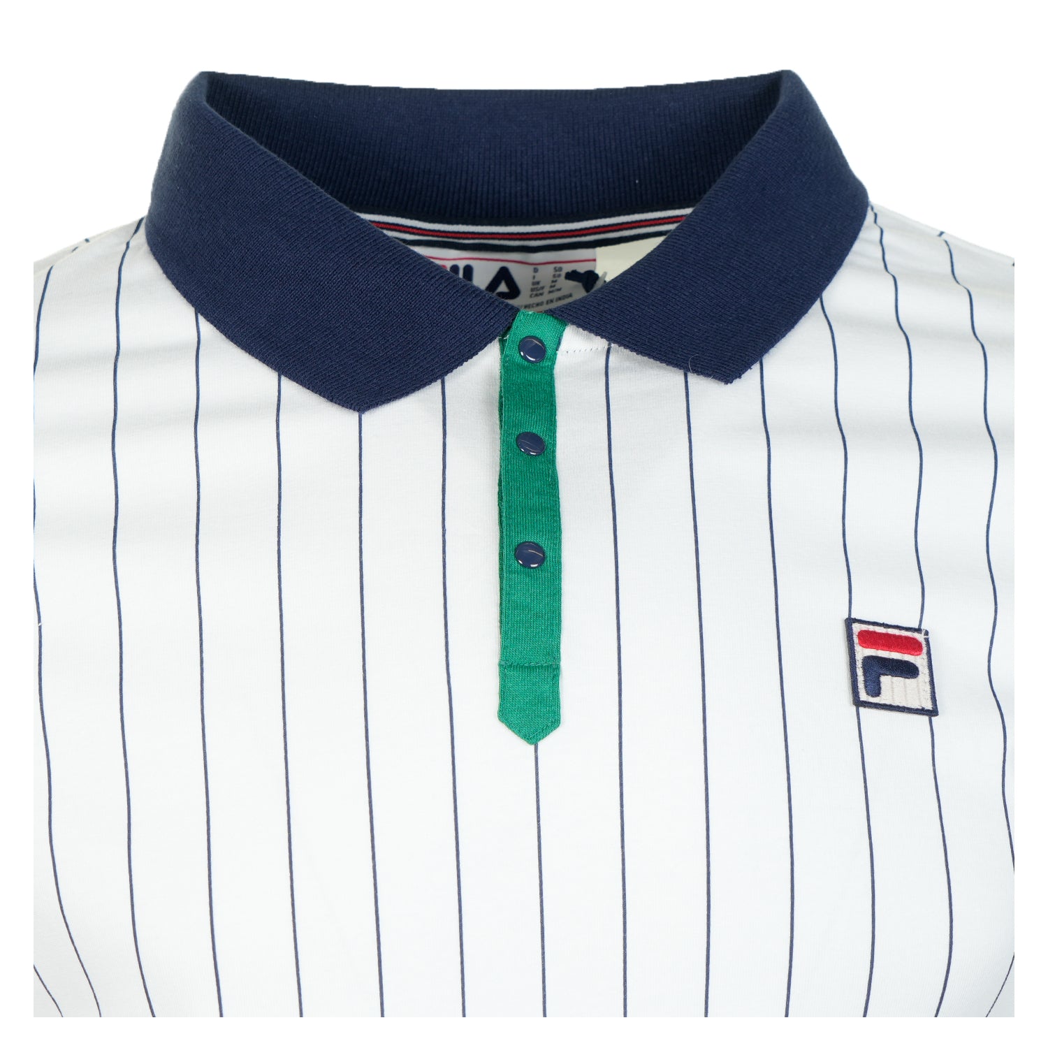 BB1 Classic Vintage Striped Polo Shirt White Green Navy