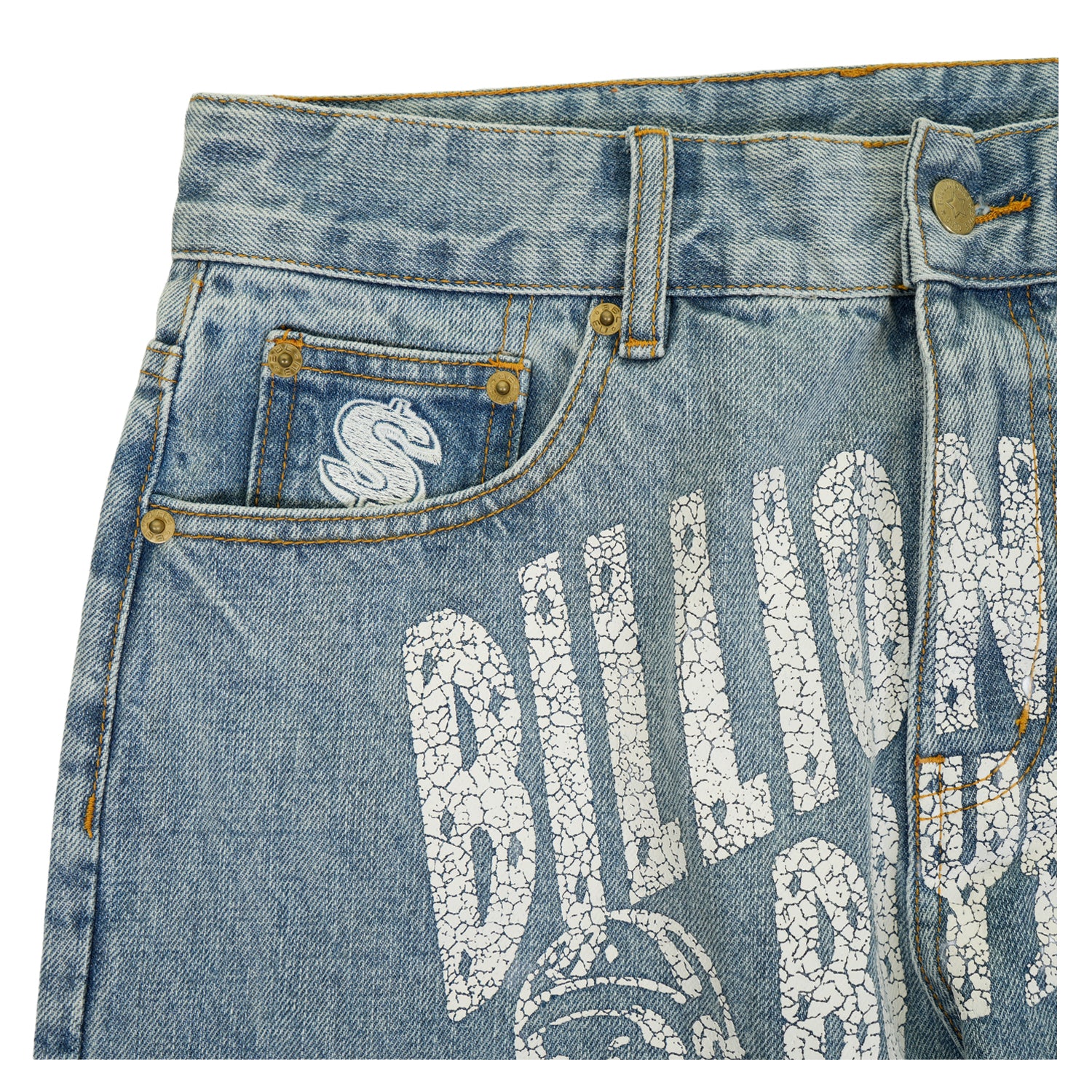 Arch Logo Denim Pants Light Wash Blue