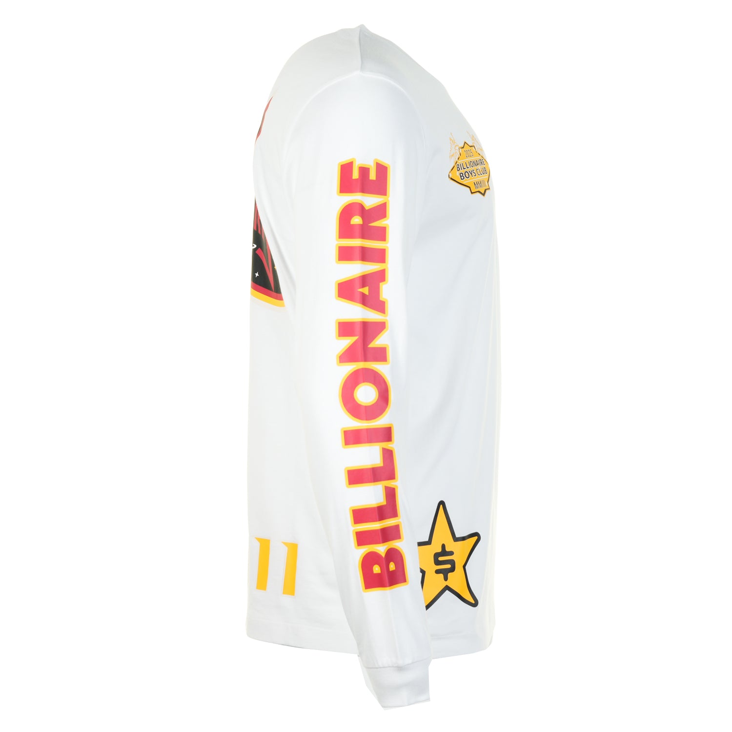 Multi Graphic Long Sleeve T Shirt White