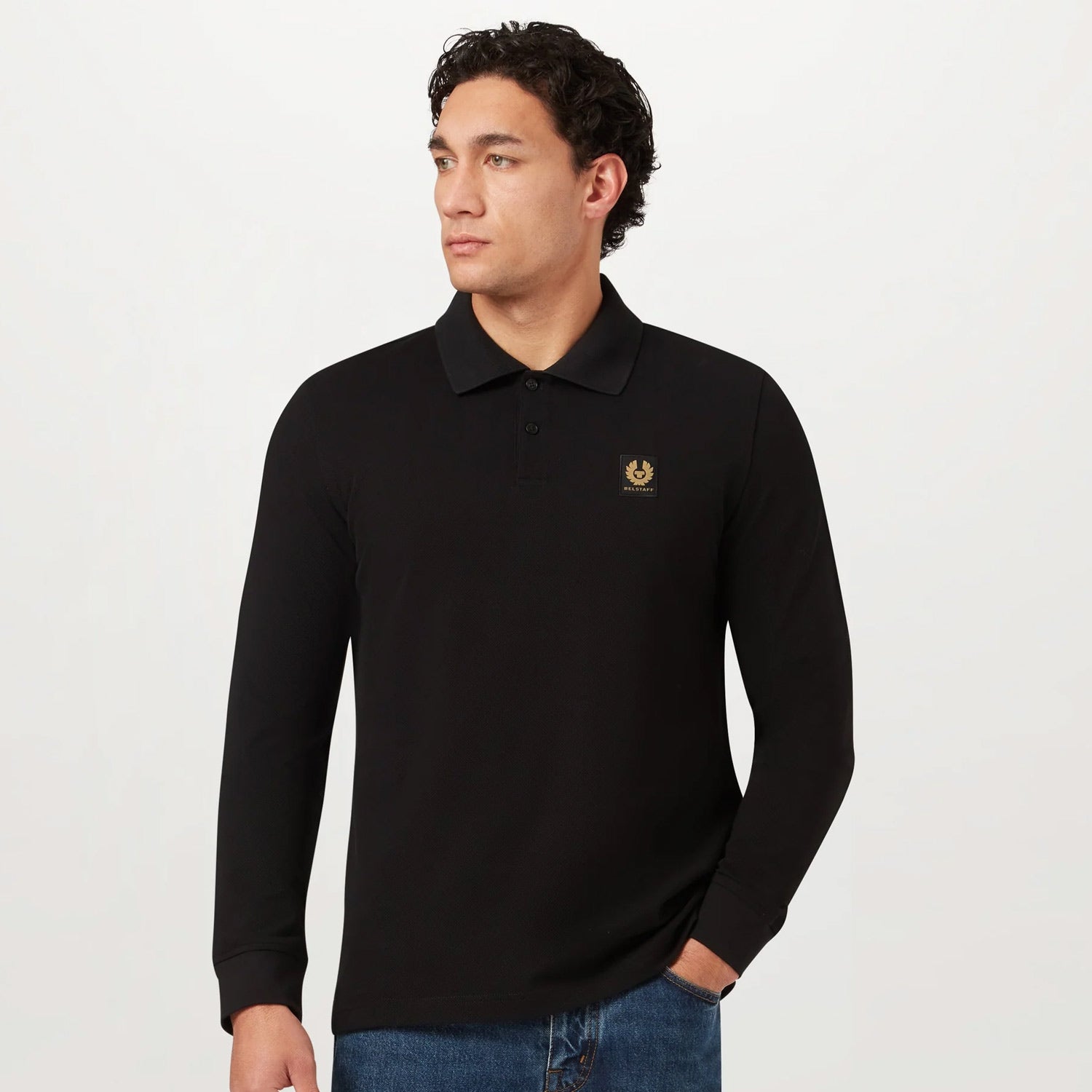 Long Sleeve Polo Shirt Black