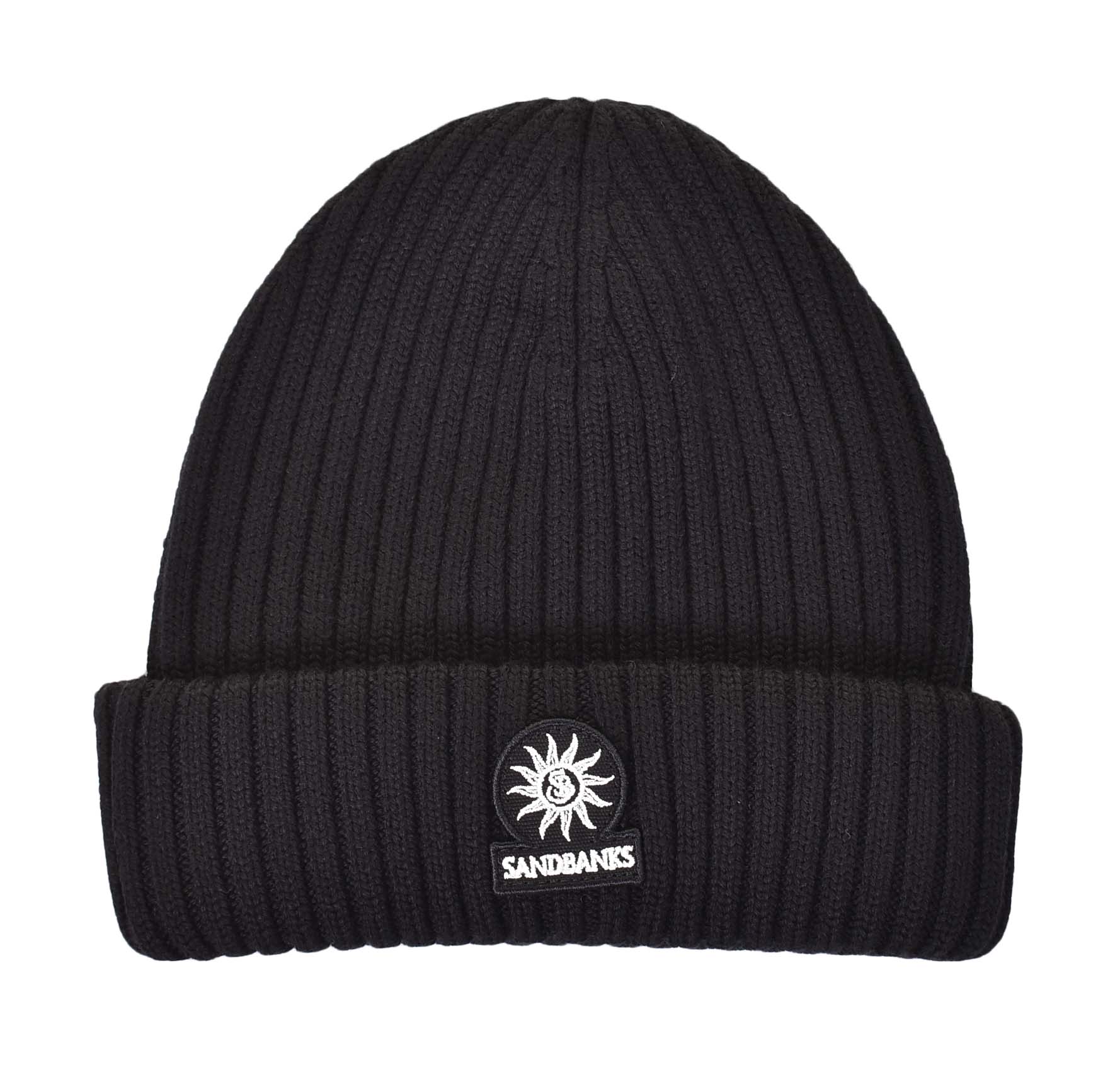 Badge Logo Merino Wool Beanie Black