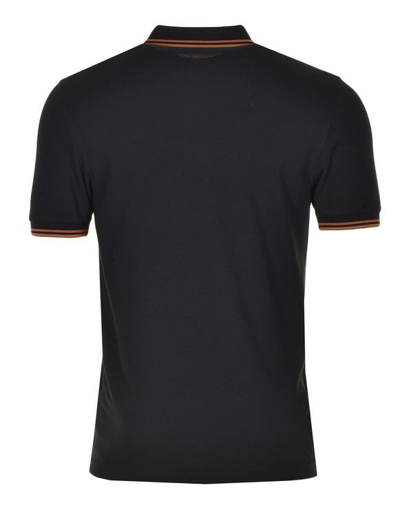Short Sleeve Twin Tipped Polo Shirt Black/Nutflake/Dark Caramel