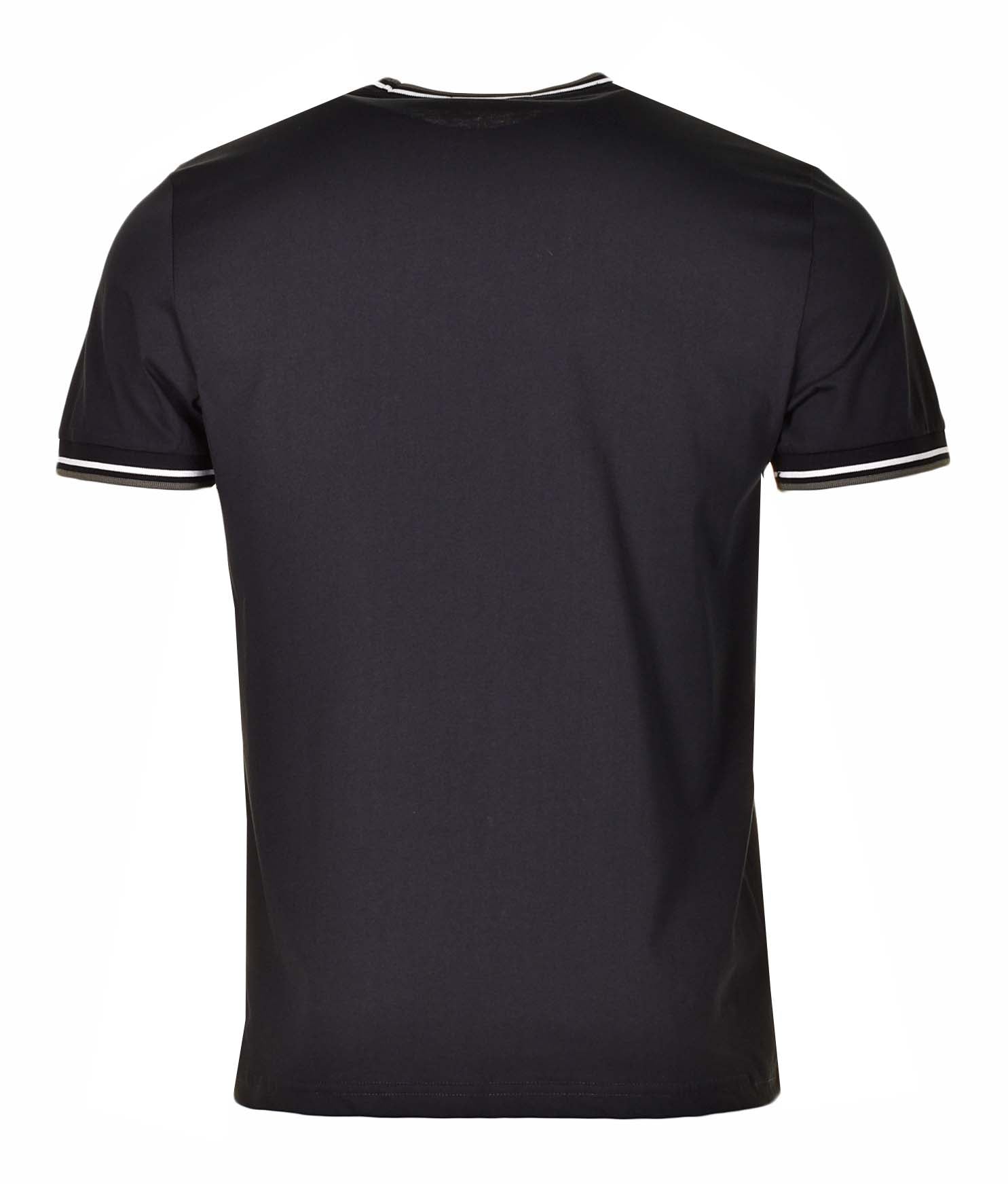 Twin Tipped T Shirt Black Ecru Laurel Green