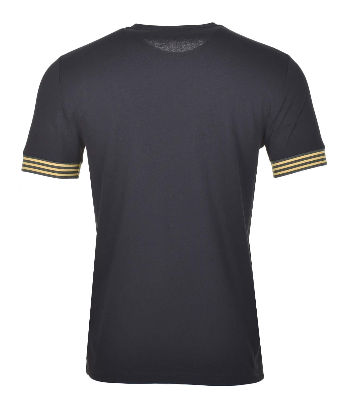 Striped Cuff T Shirt Black Yellow