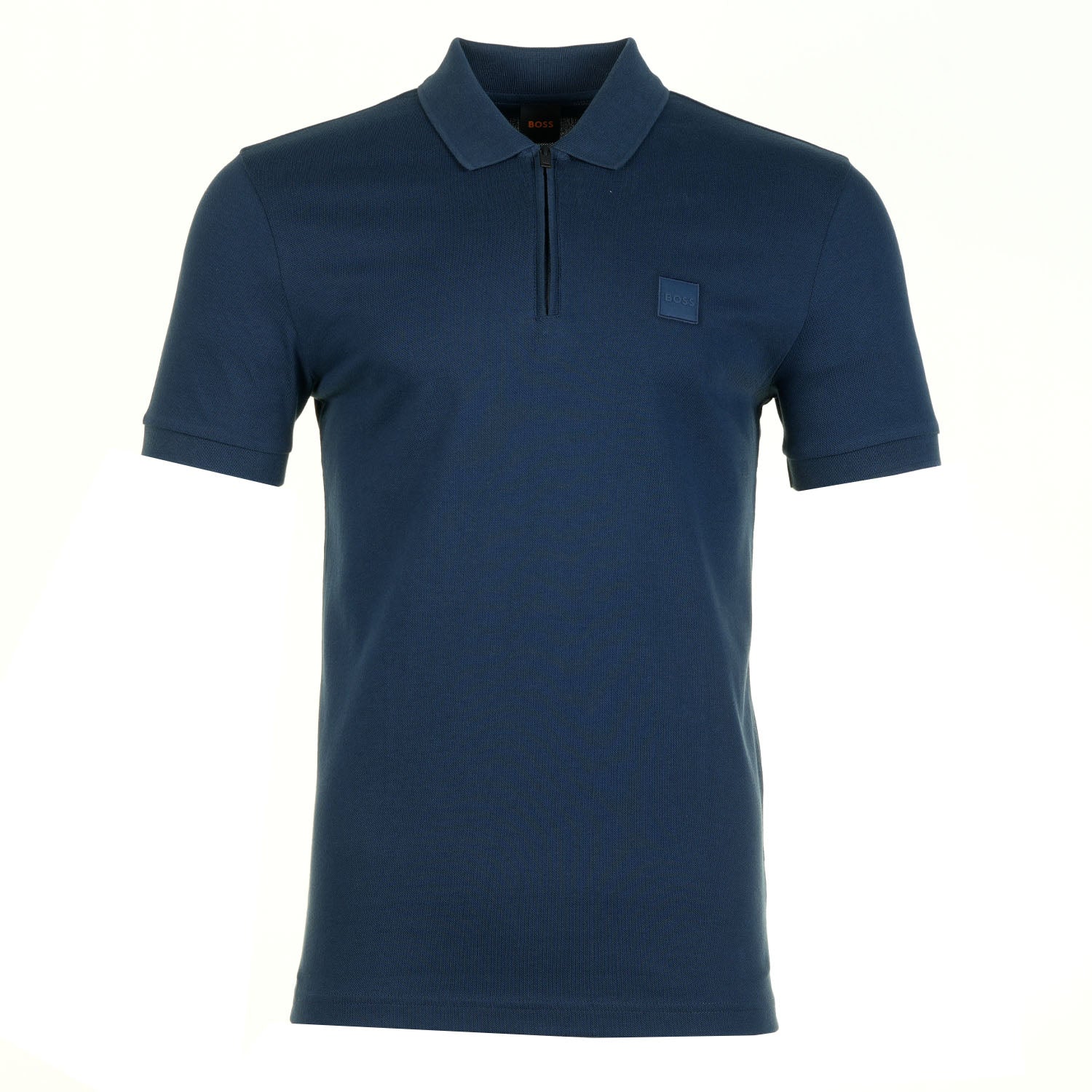 BOSS Passerzip Short Sleeve Polo 464 Open Blue