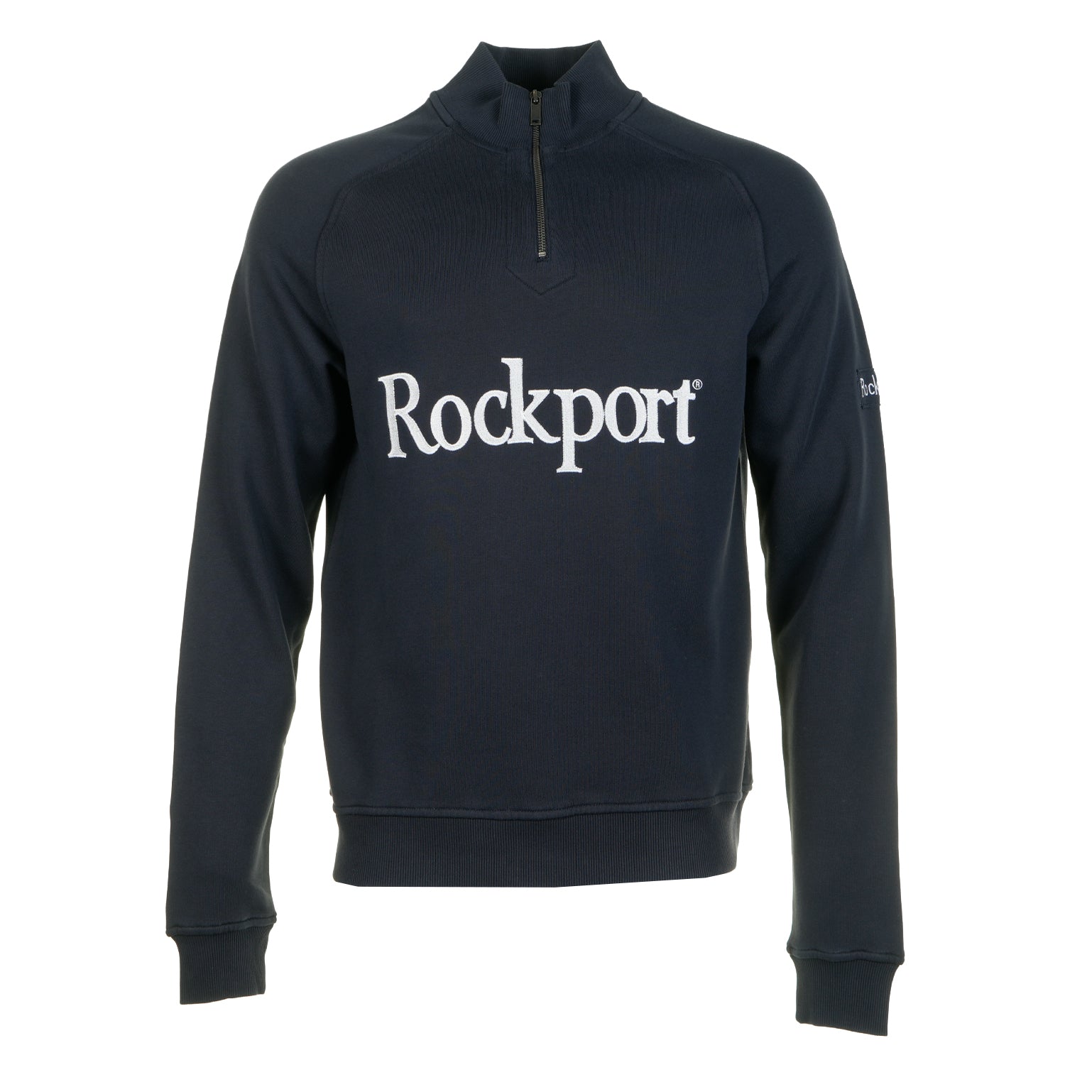 Boston 1/4 Zip Front Logo Sweatshirt Navy