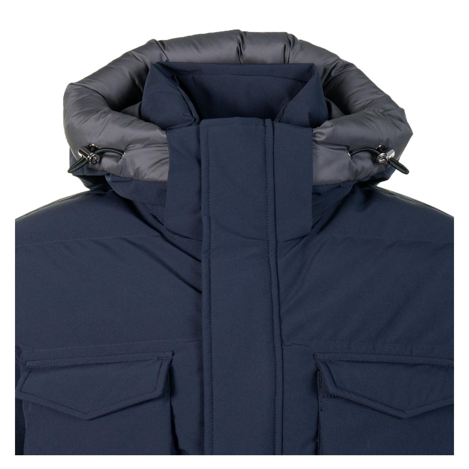 Branksome Long Puffer Jacket Navy
