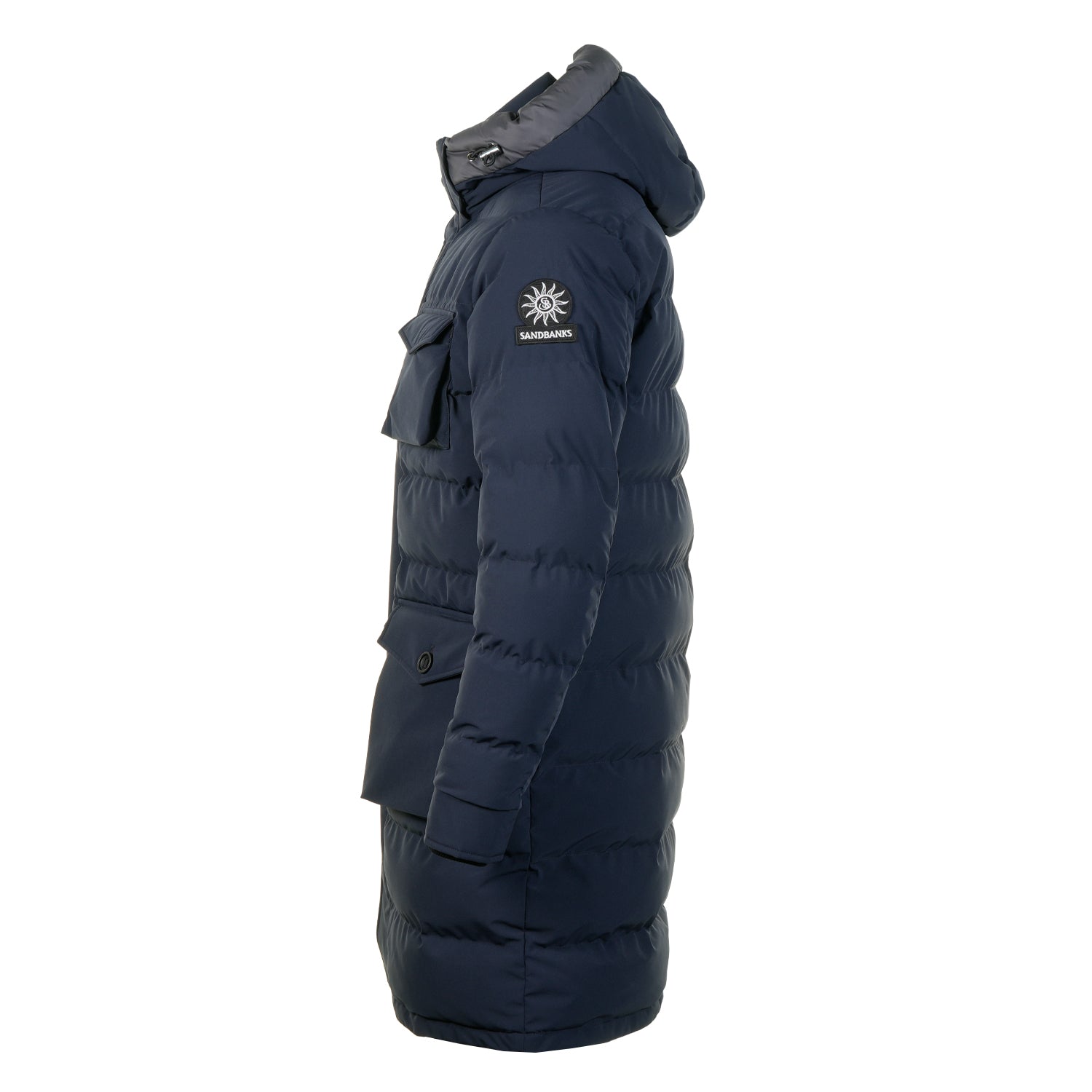 Branksome Long Puffer Jacket Navy