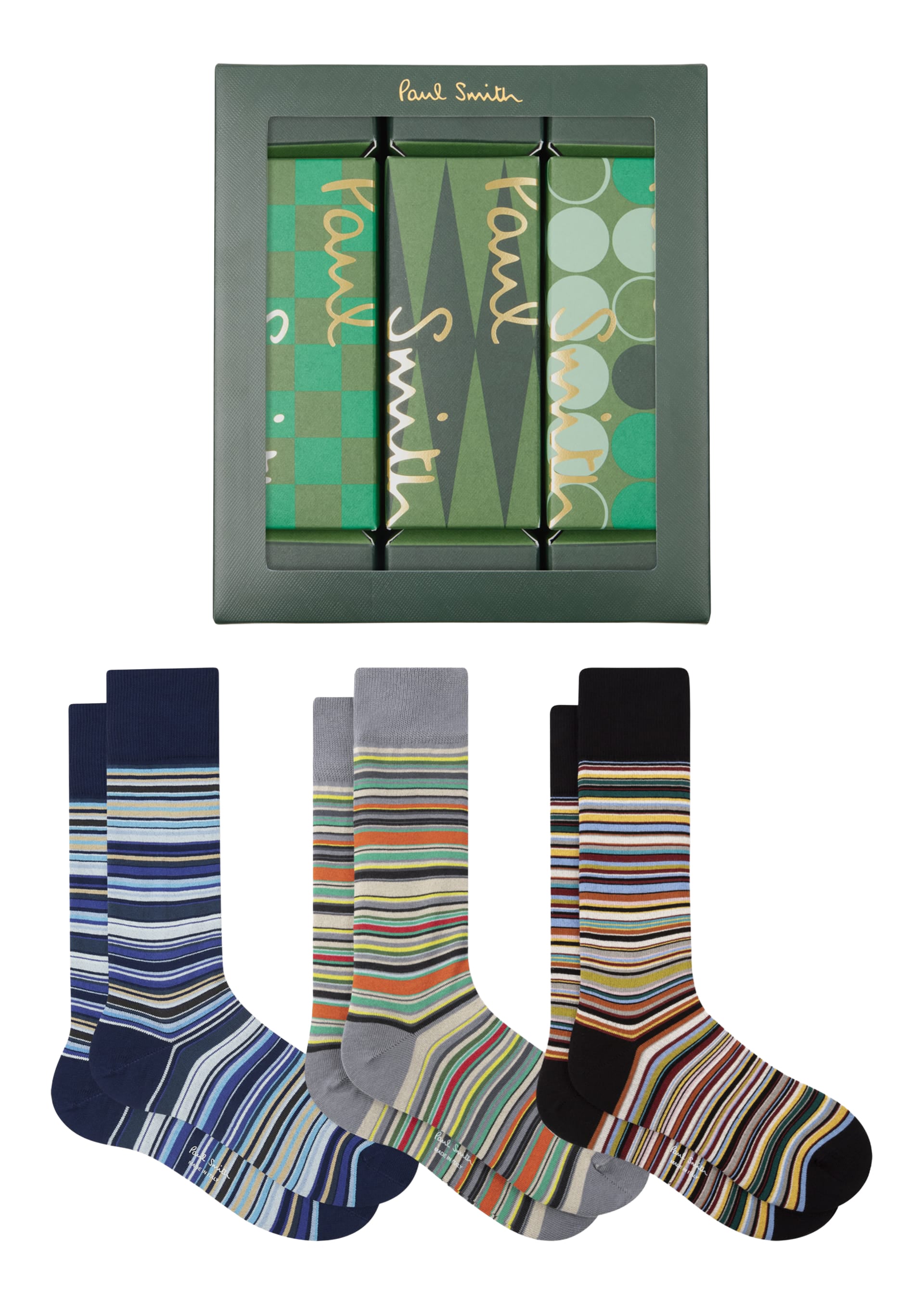 Signature Stripe Sock Three Pack Cracker Set
