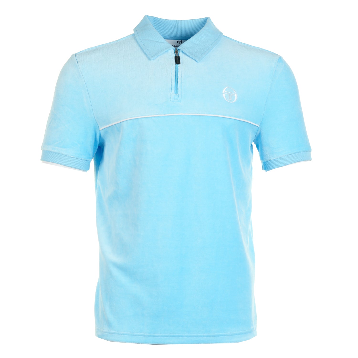 Sergio Tacchini Cardona Velour Zip Polo Baltic Sea White