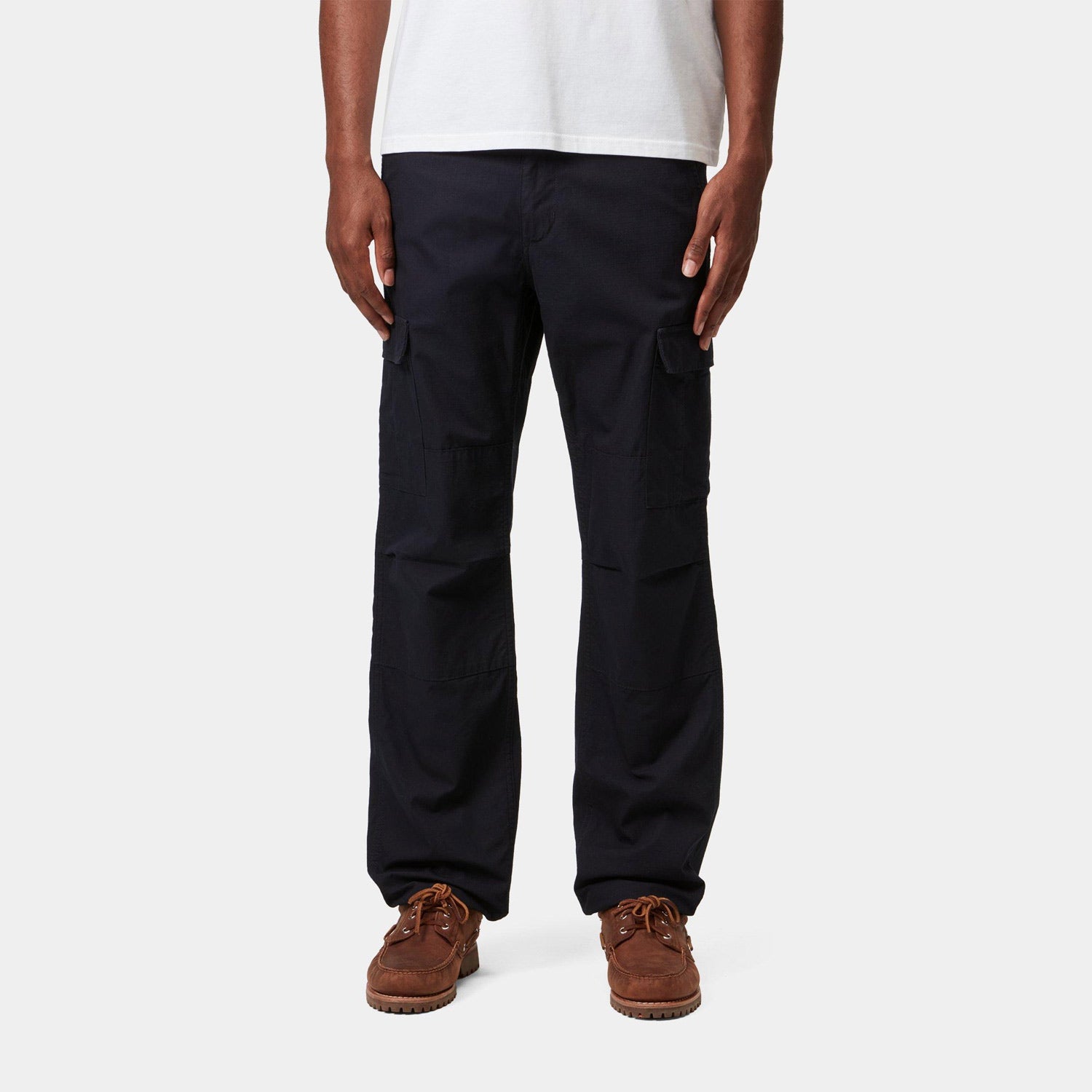 Model Wearing Navy Carhartt Aviation Pants