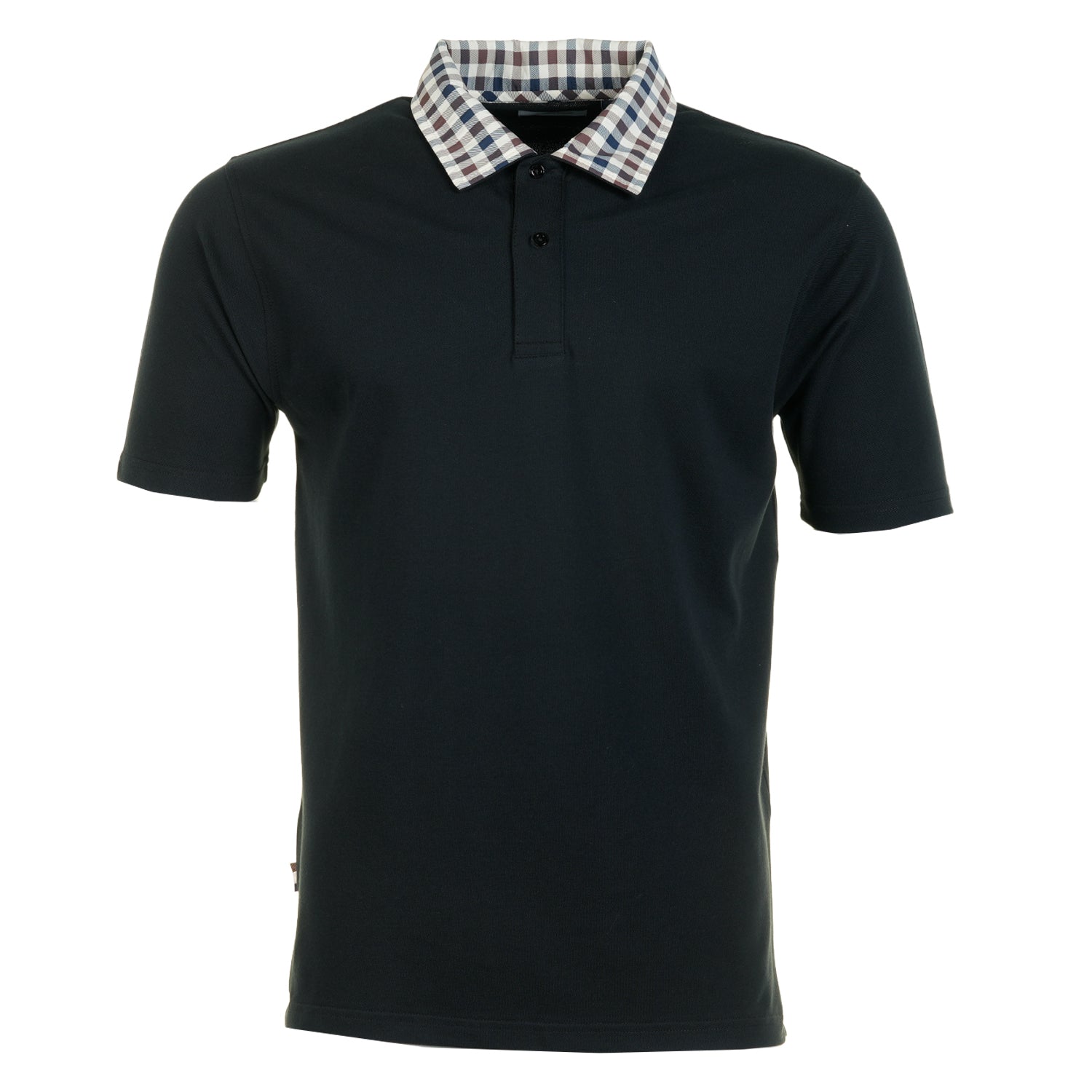 Active Short Sleeve Club Check Collar Polo Shirt Black