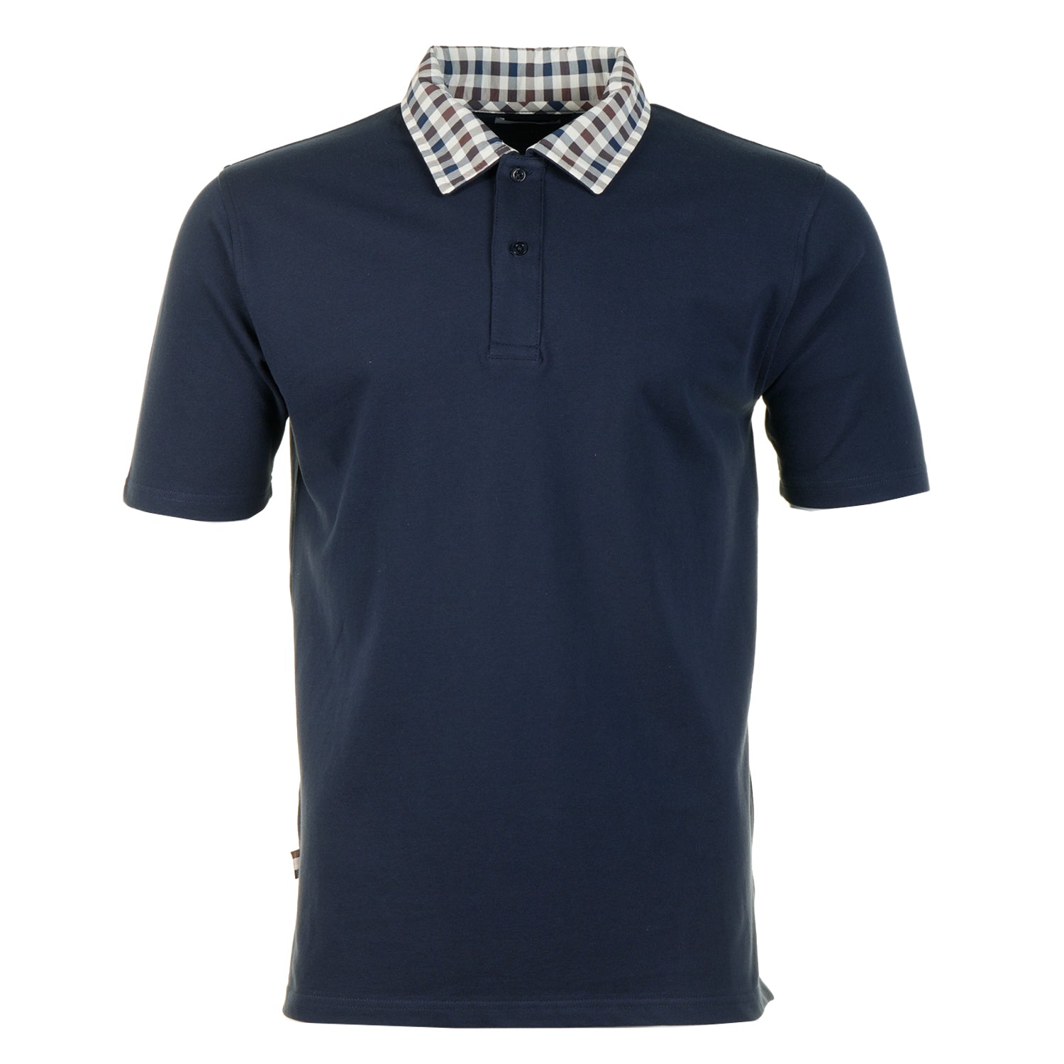 Active Short Sleeve Club Check Collar Polo Shirt Navy