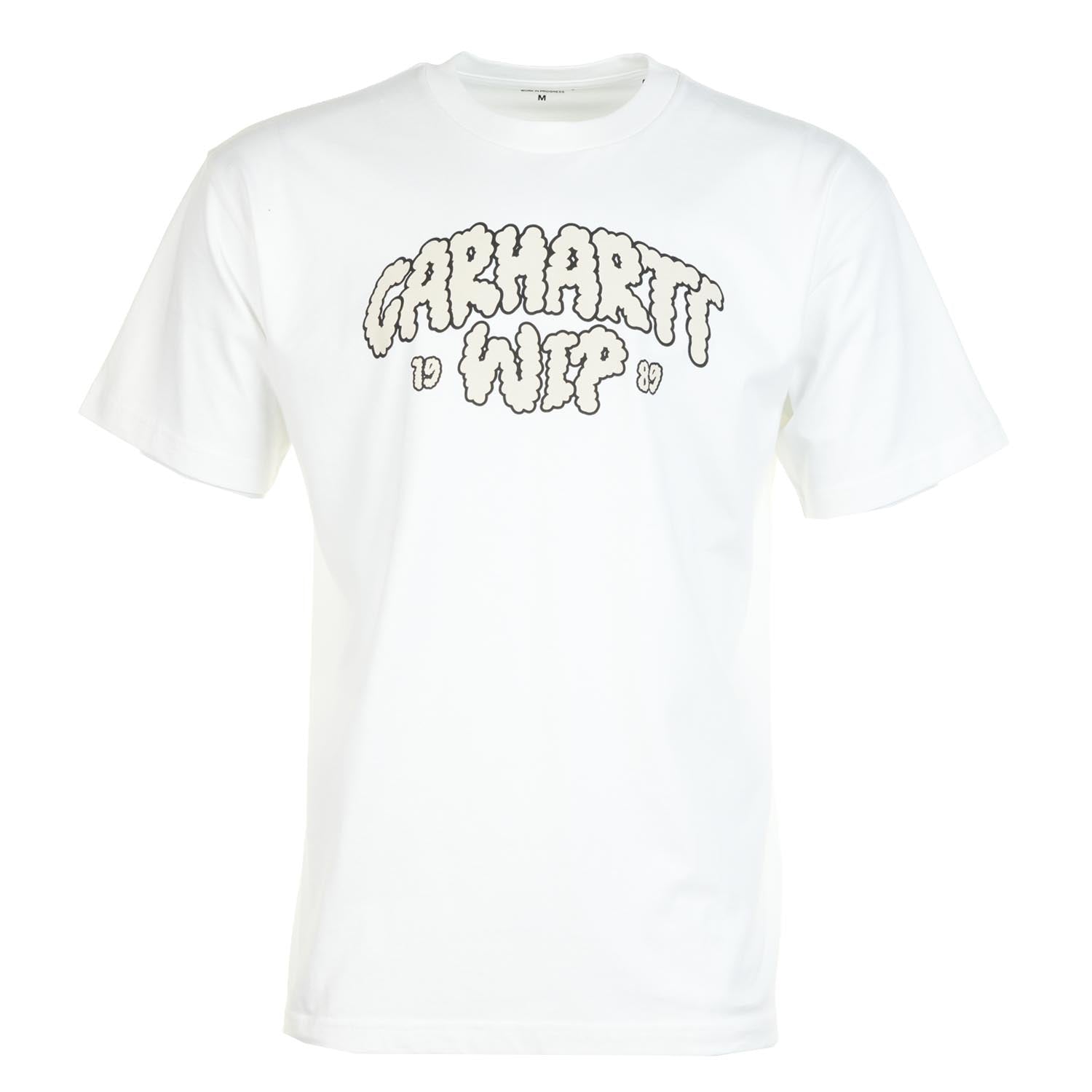 Short Sleeve Cloud Script T Shirt White