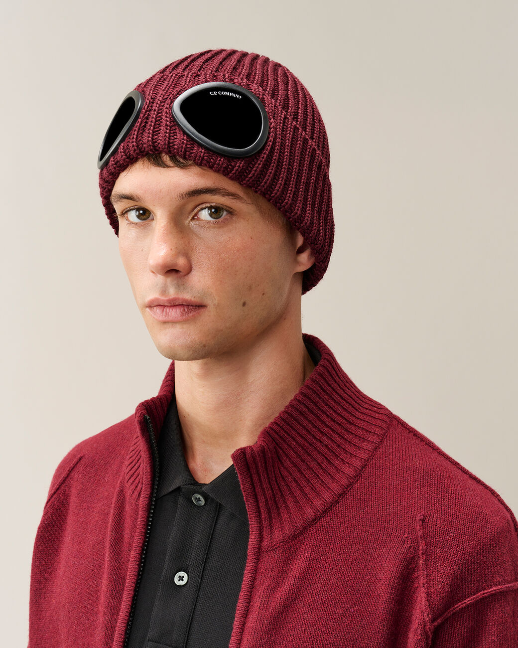 Goggle Beanie Merino Wool Andorra Red