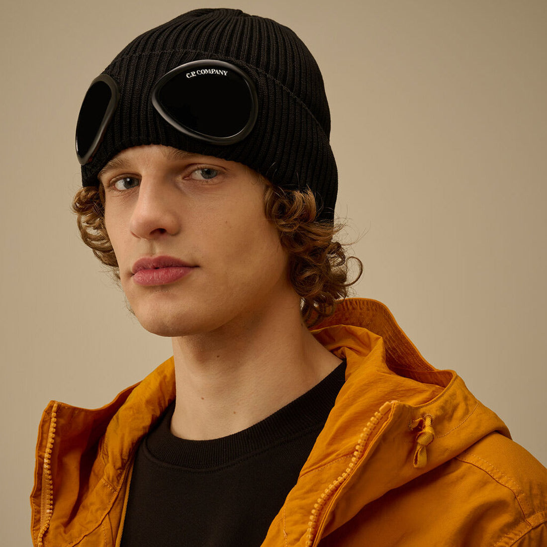 Goggle Beanie Merino Wool Black