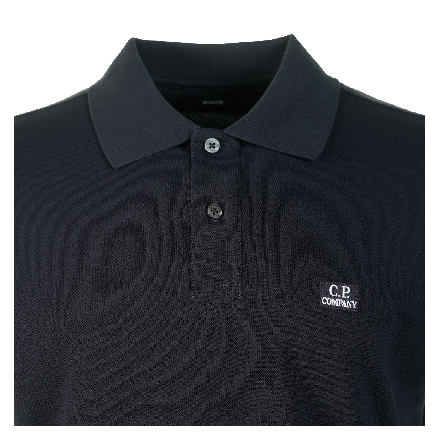 Stretch Piquet Badge Logo Long Sleeve Polo Total Eclipse