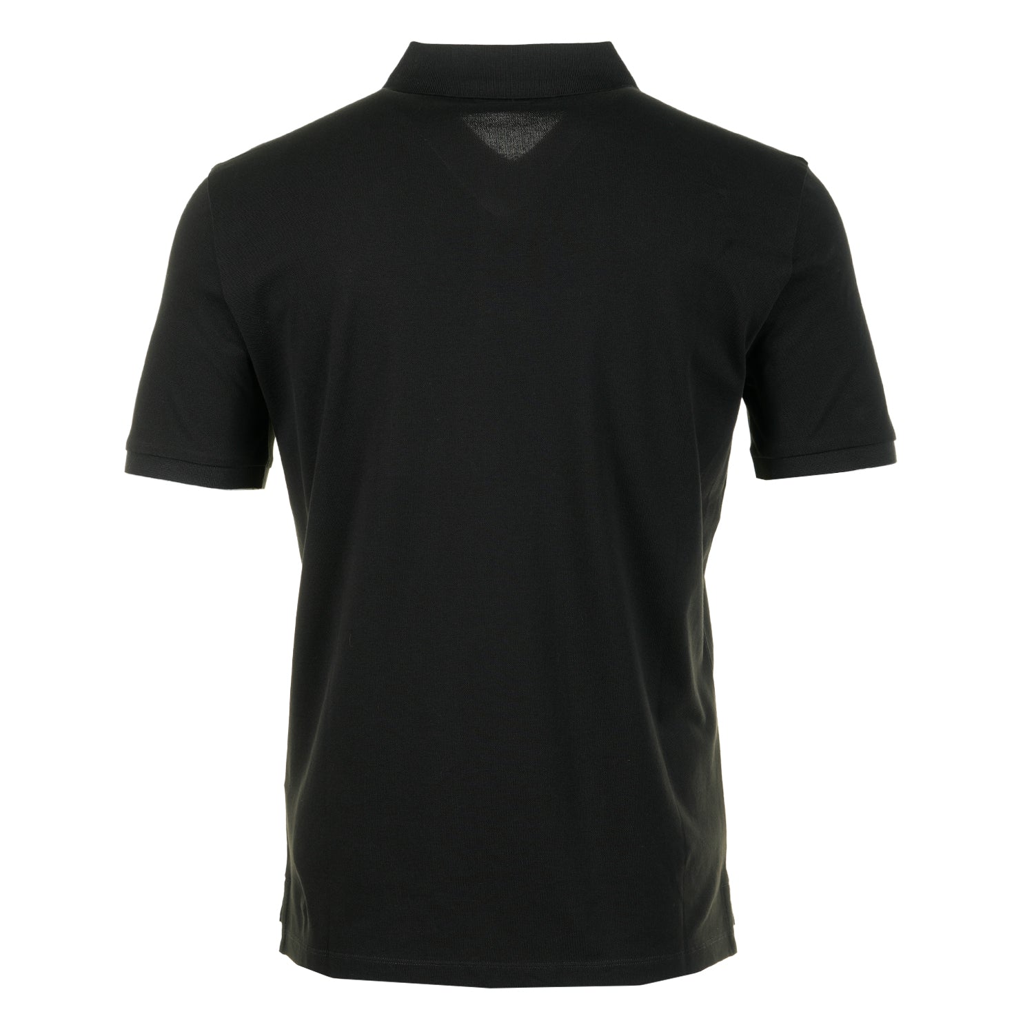 Stretch Piquet Badge Logo Short Sleeve Polo Black