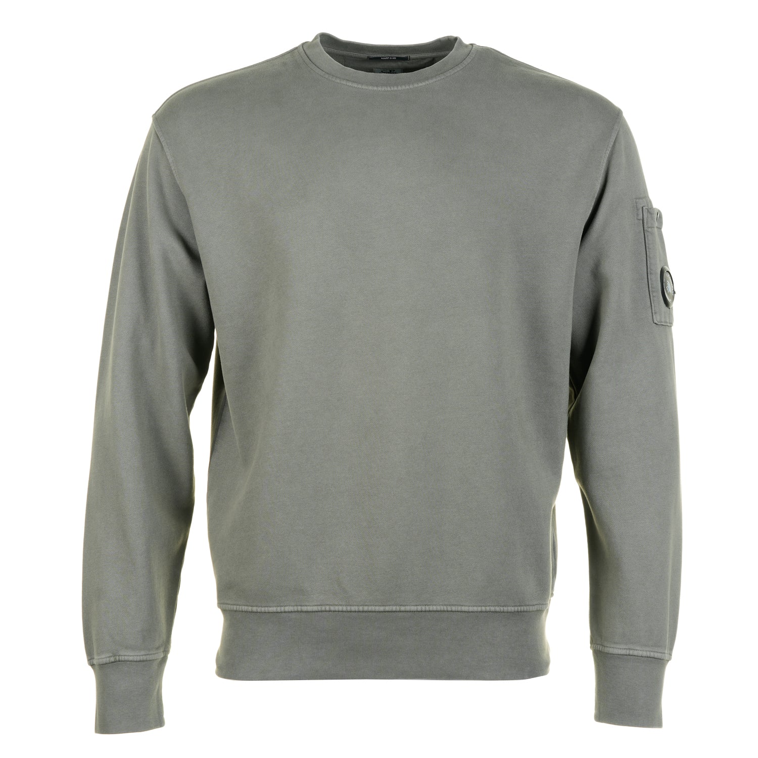 Brushed and Emerized Diagonal Fleece Lens Crewneck Sweatshirt Castor Grey