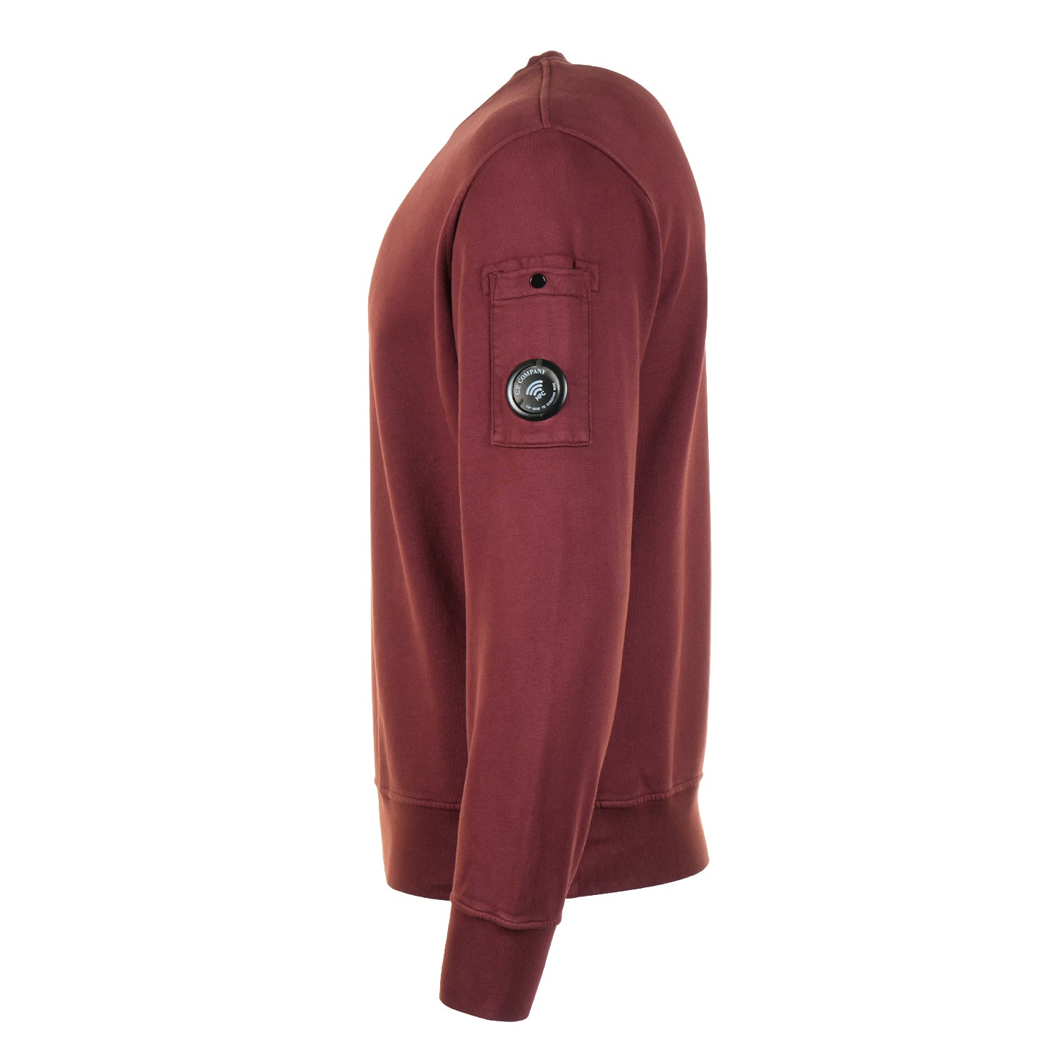 Brushed and Emerized Diagonal Fleece Lens Crewneck Sweatshirt Andorra Red