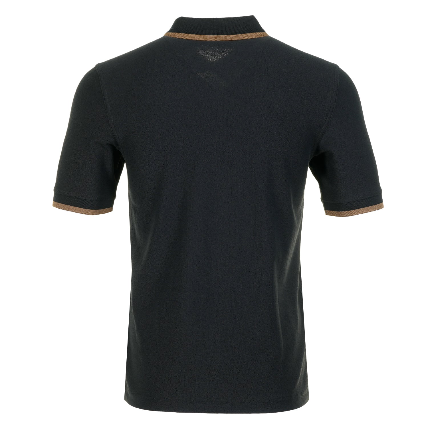 Crepe Pique Zip Neck Polo Shirt Black