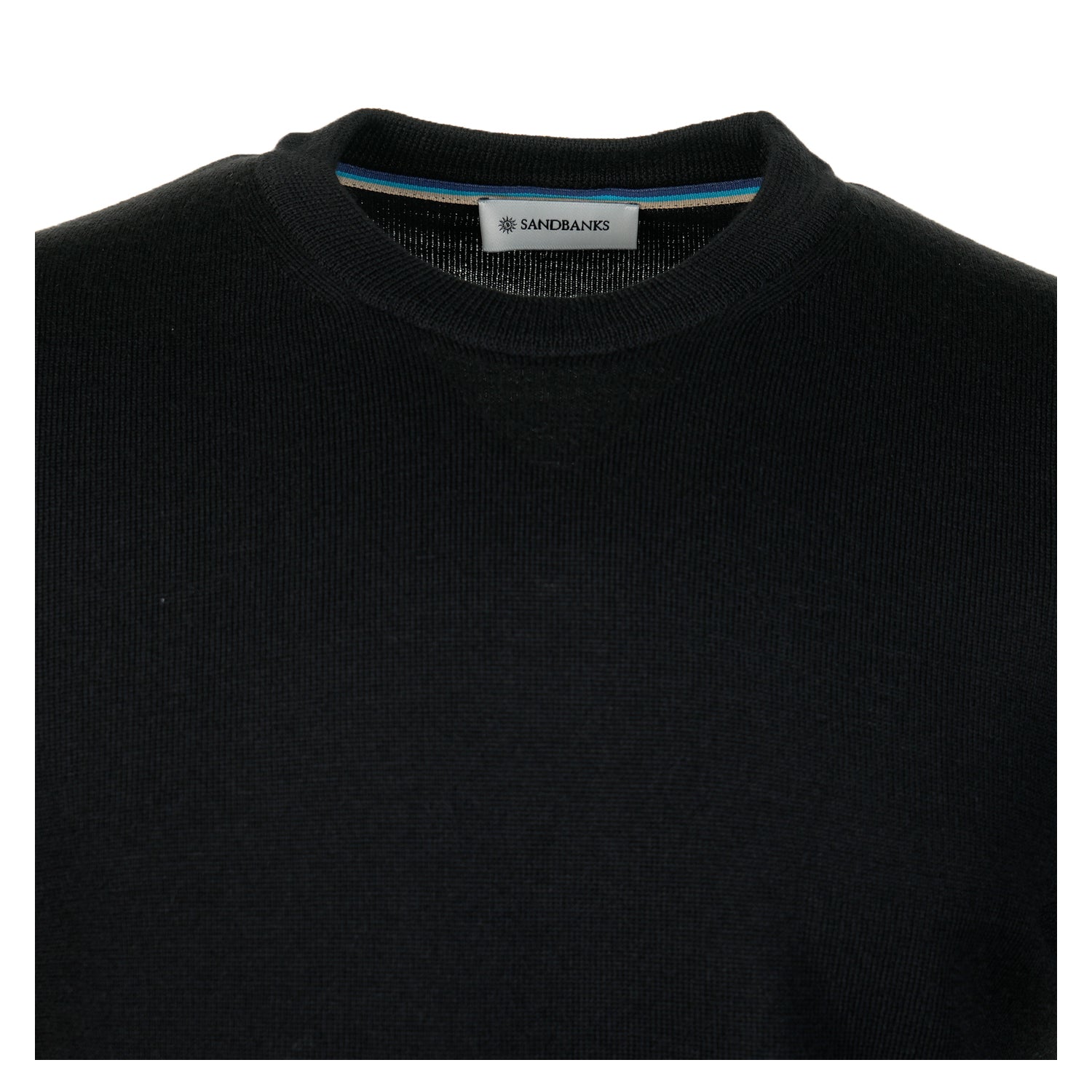 Merino Wool Crew Neck Jumper Black