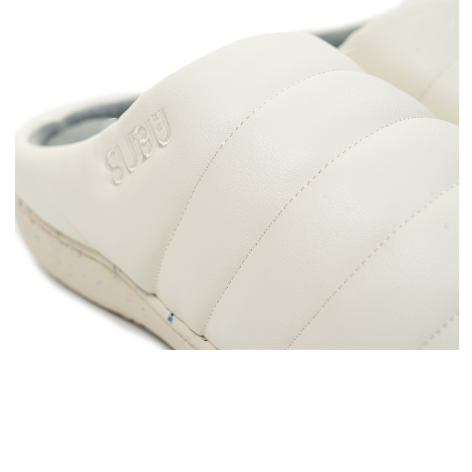 Subu Eco Leather Slippers White
