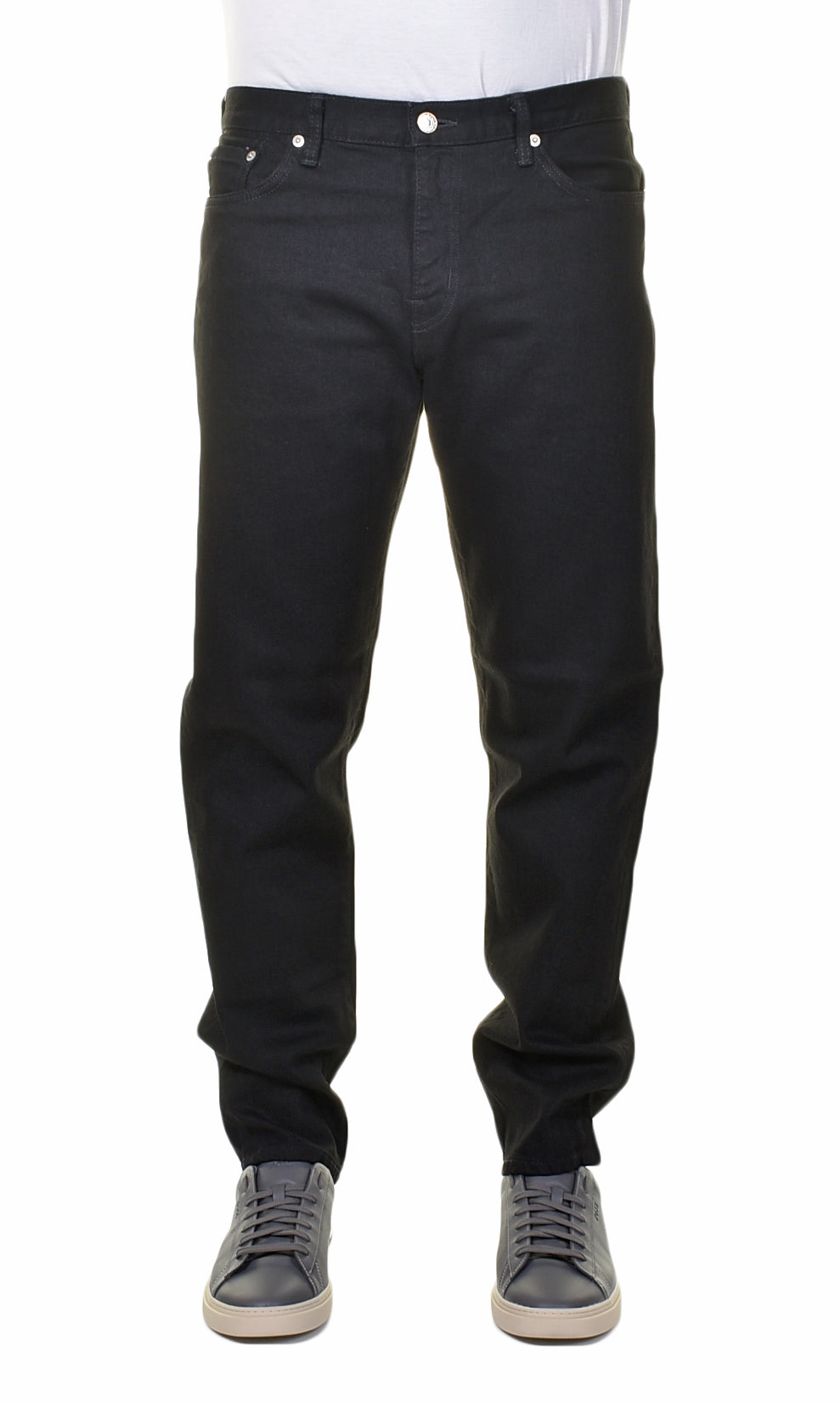 Regular Tapered Jeans Kaihara Black x Black Stretch Denim