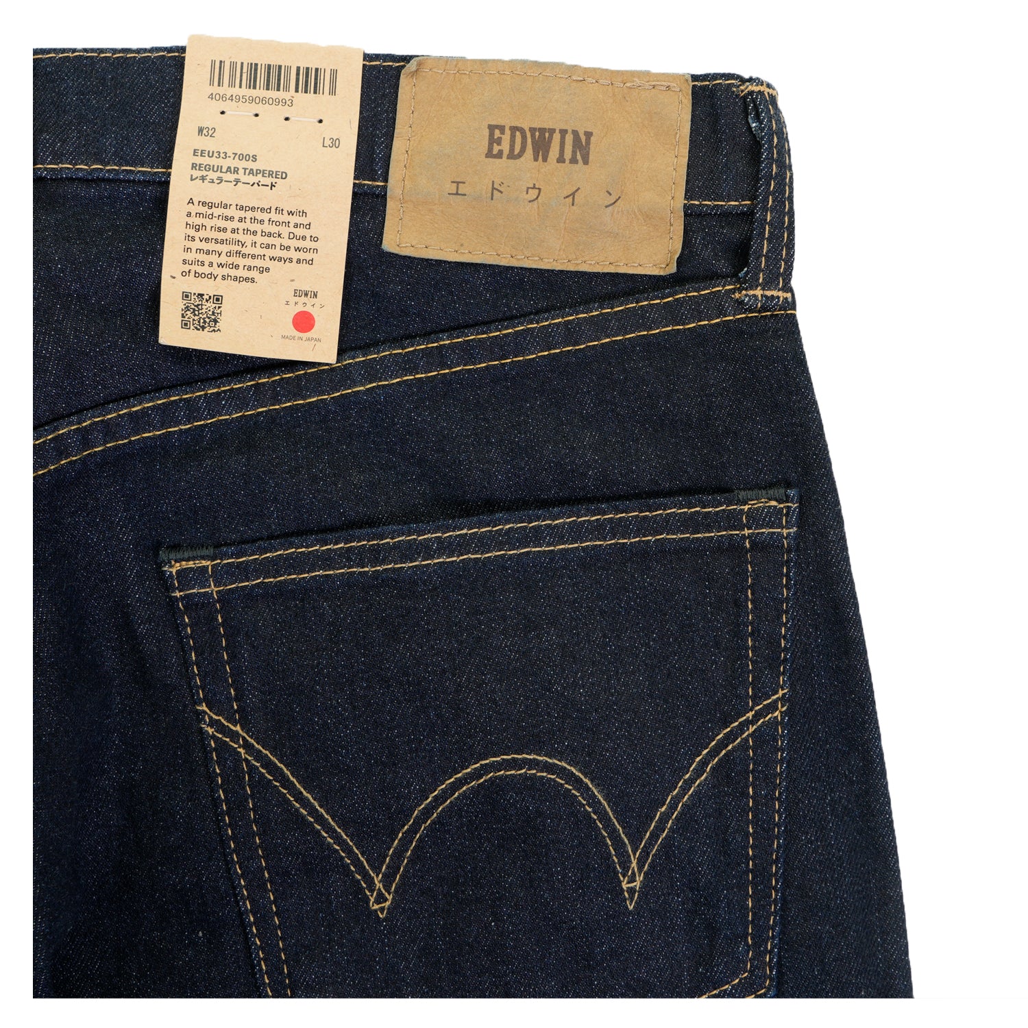Regular Tapered Jeans Kaihara Pure Indigo Stretch Denim Blue Rinsed